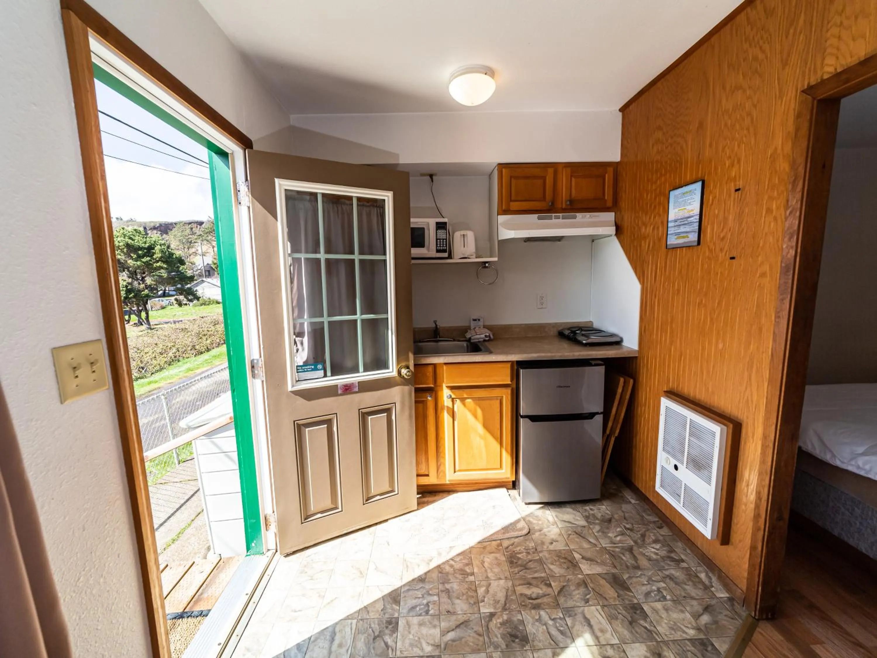 kitchen in Oceanside Ocean Front Cabins