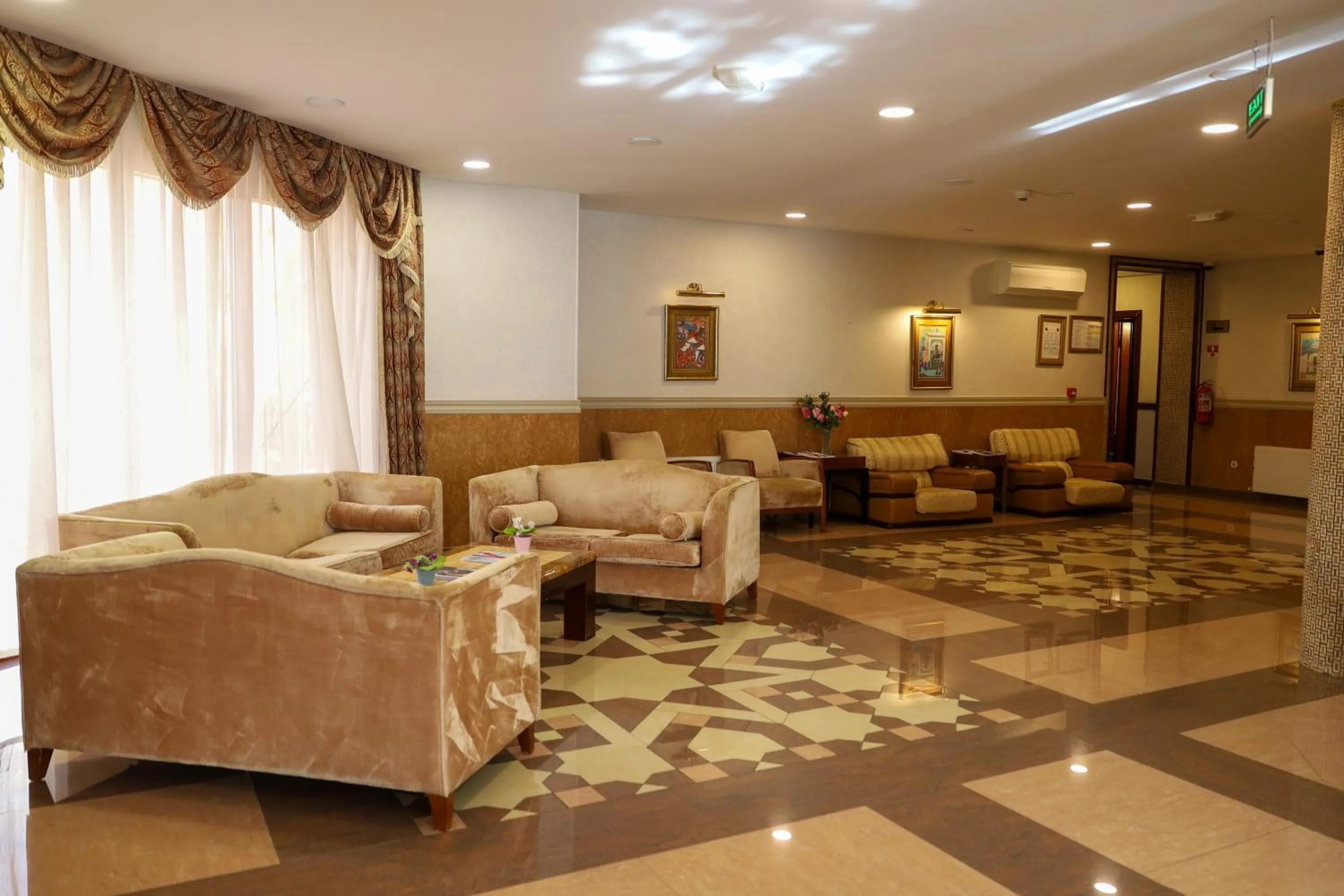 Seating area in Sheki Palace Hotel