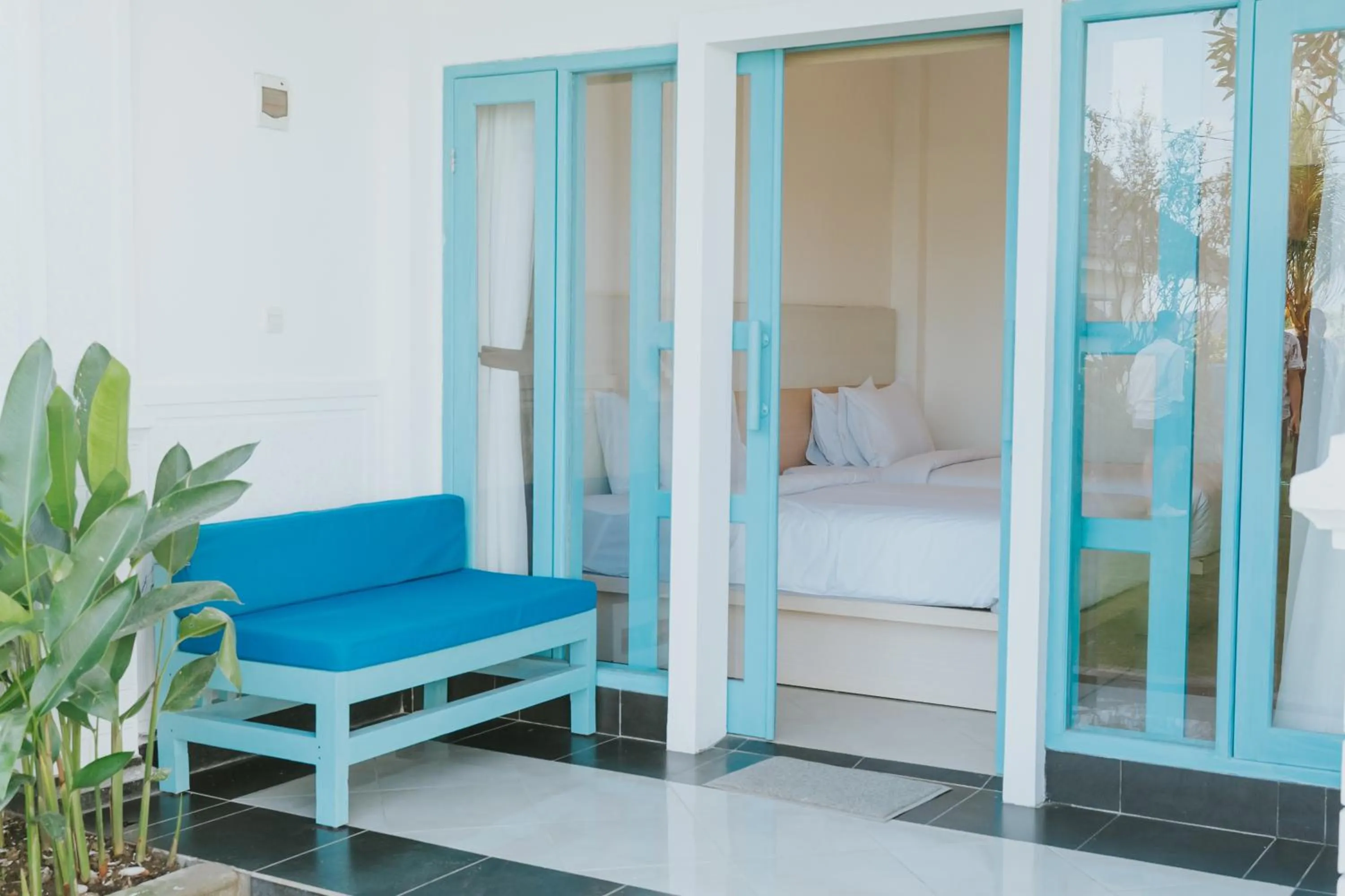 Patio, Bed in Birru Inn