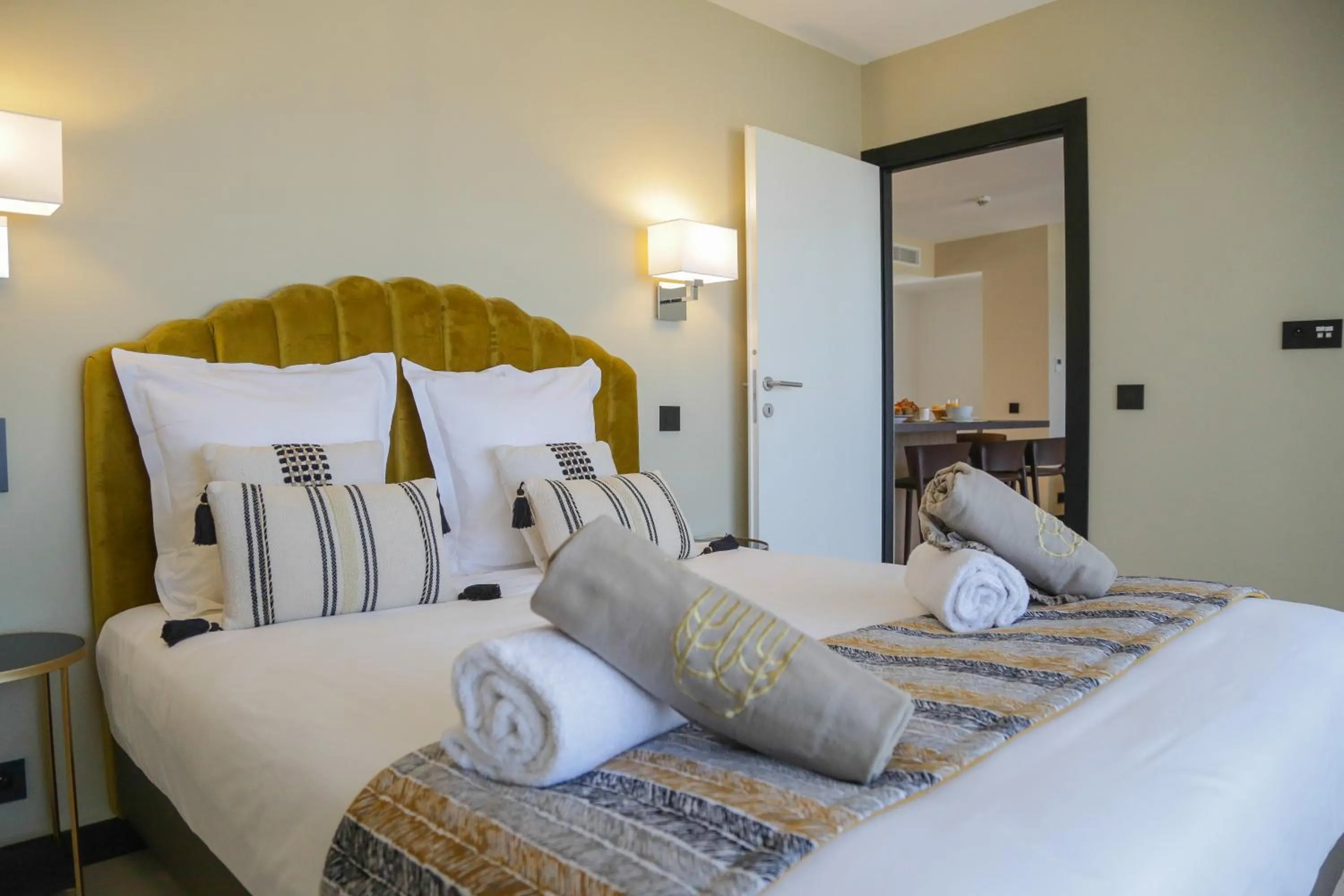 Bed in Eco-Résidence Dolce Paese & Spa