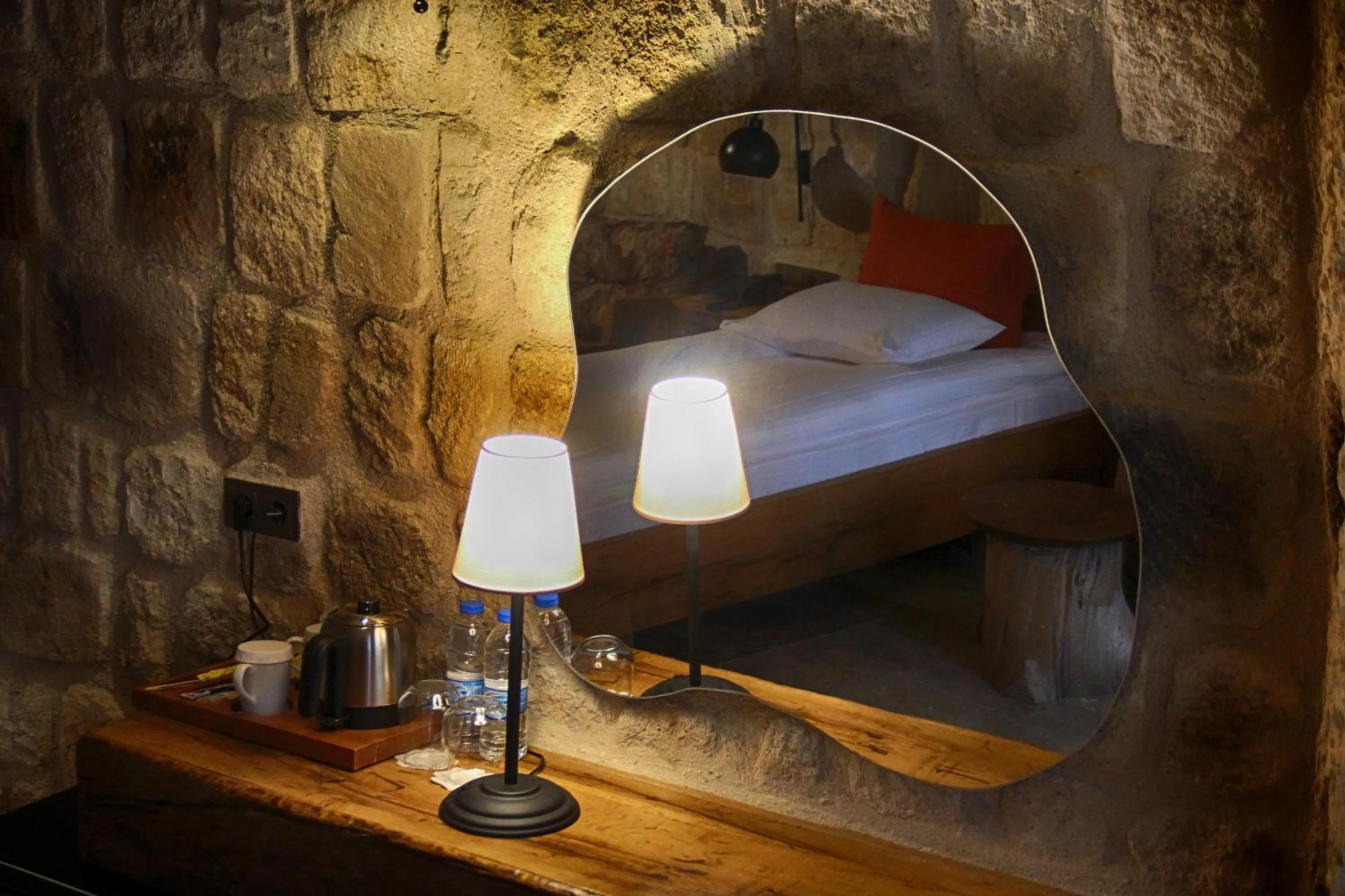 room service, Bed in 1811 Cave Hotel