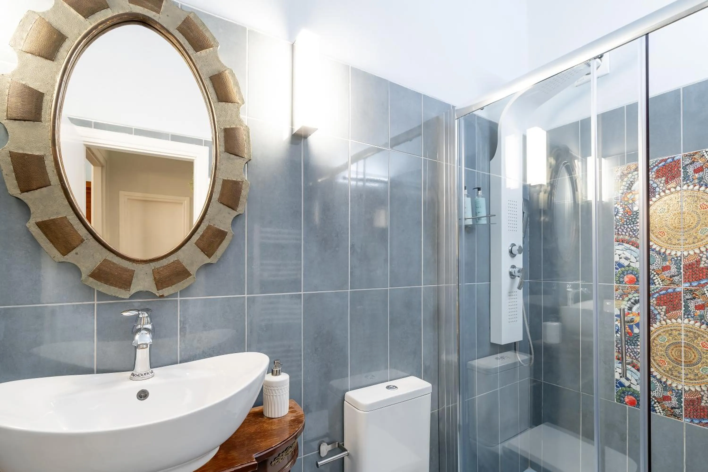 Shower in Neoclassical Mansion in Andros Town by Explore Andros