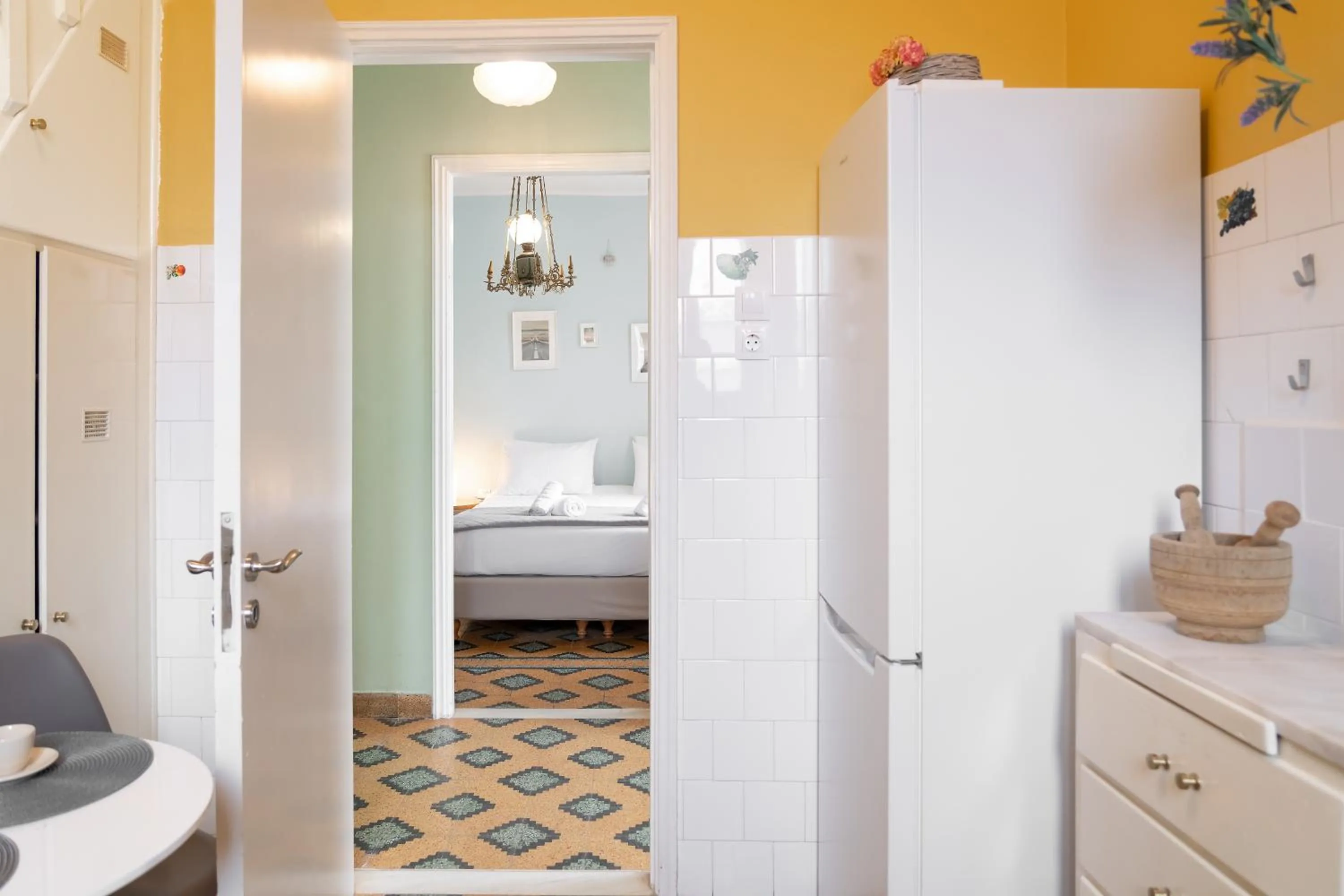 Bed in Neoclassical Mansion in Andros Town by Explore Andros