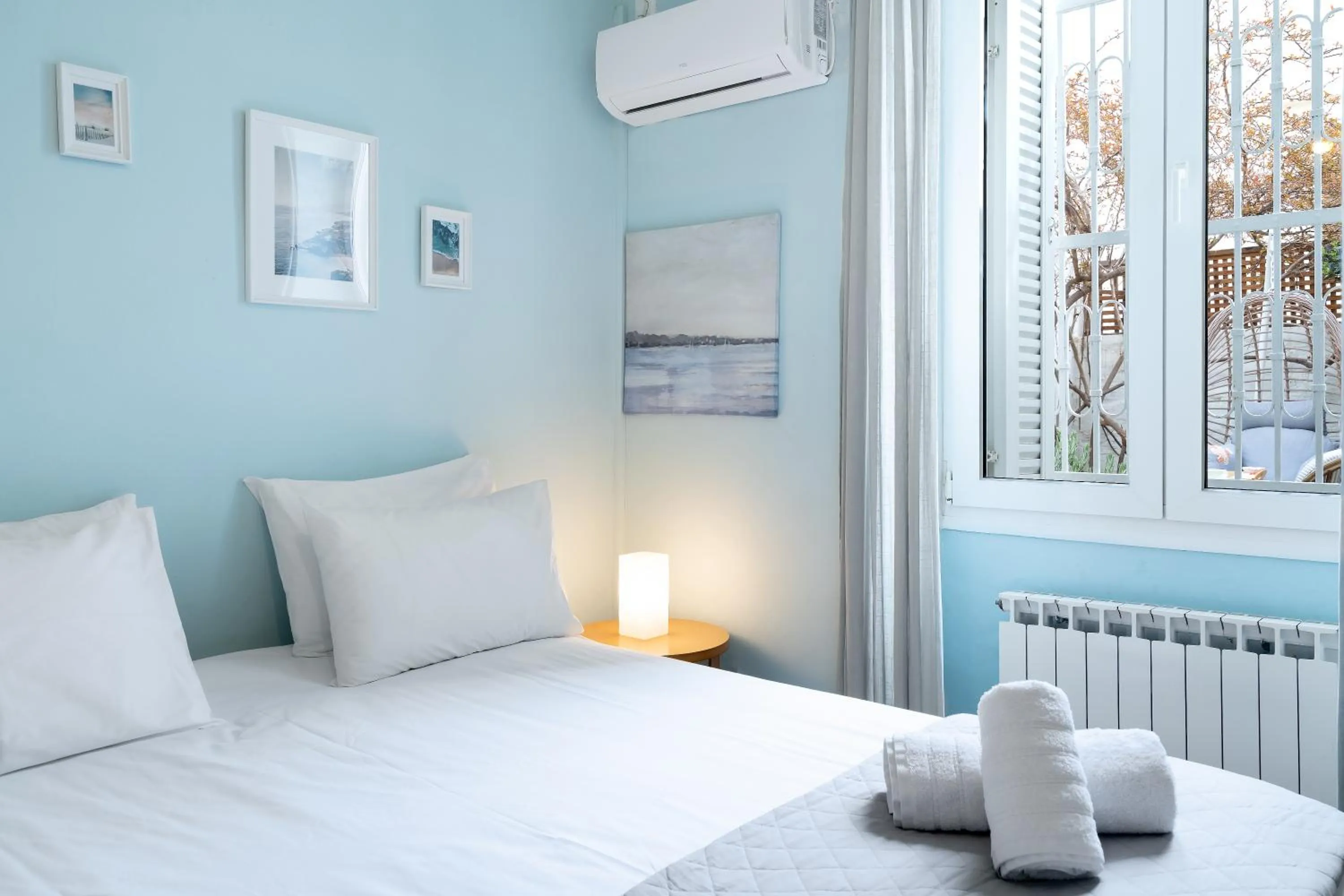 Bed in Neoclassical Mansion in Andros Town by Explore Andros