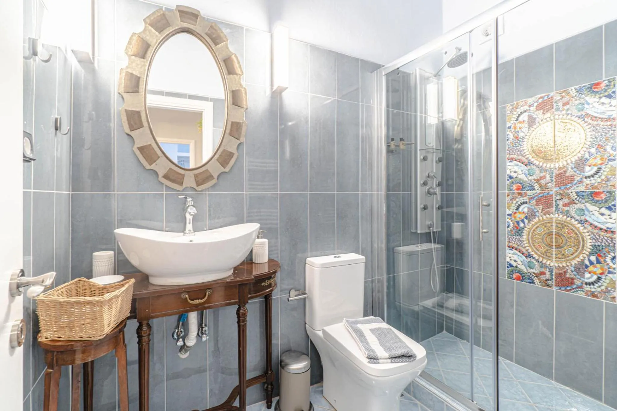 Shower in Neoclassical Mansion in Andros Town by Explore Andros