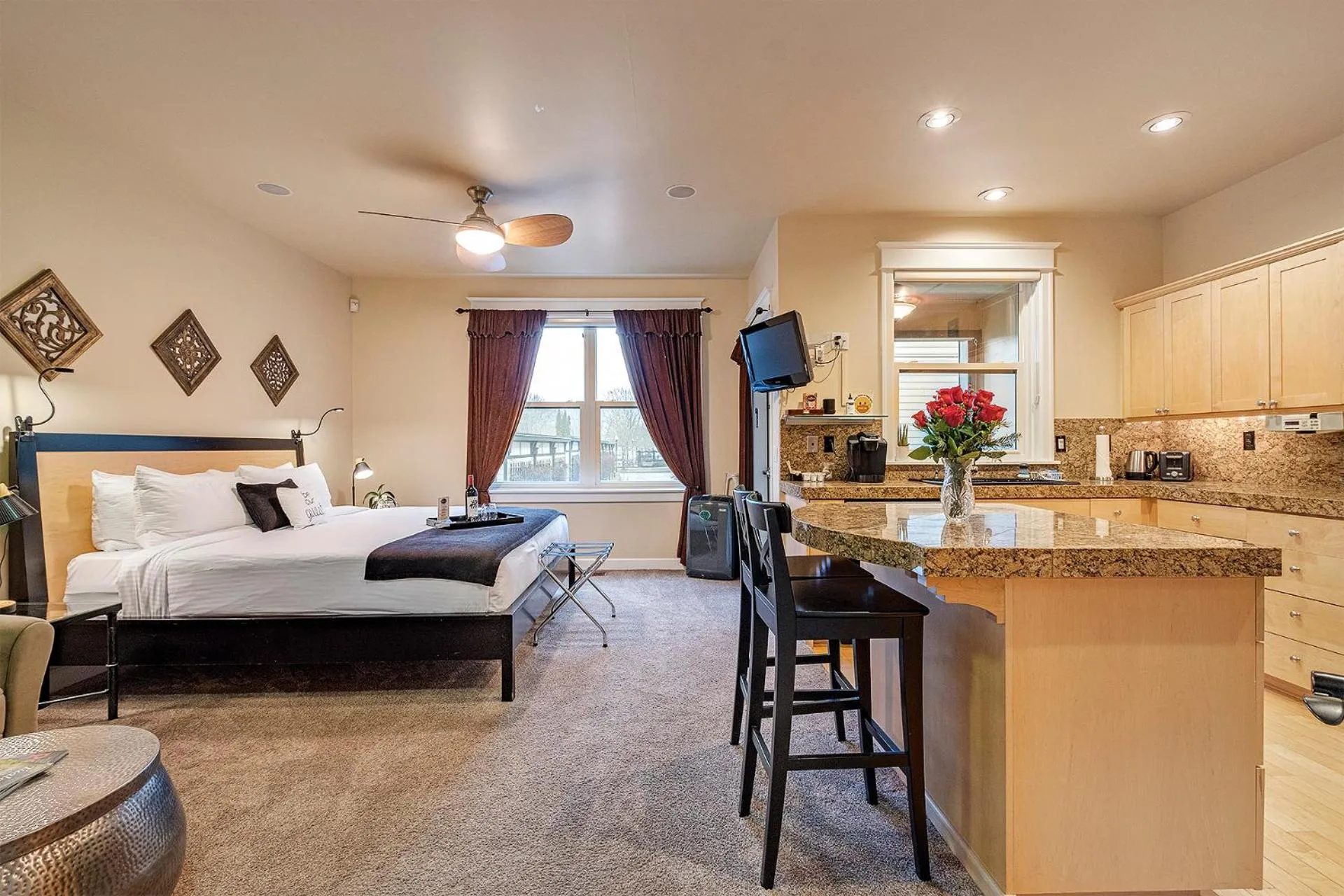 Bed in The Orenco Station Hotel