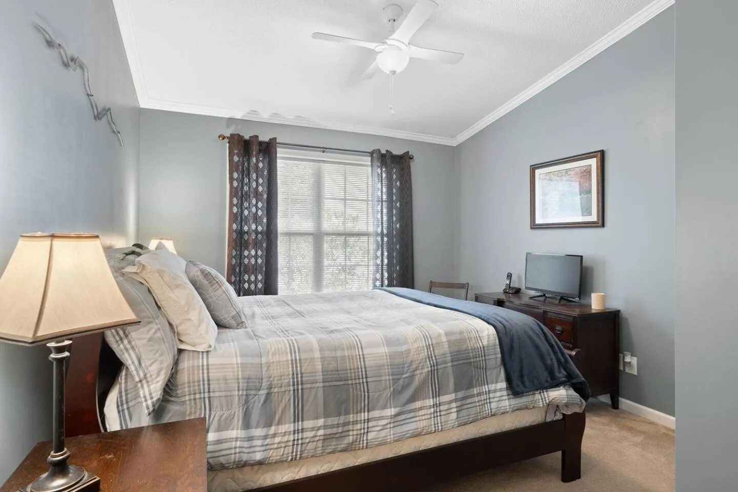Bed in Blue Ridge Bungalow with Hot Tub