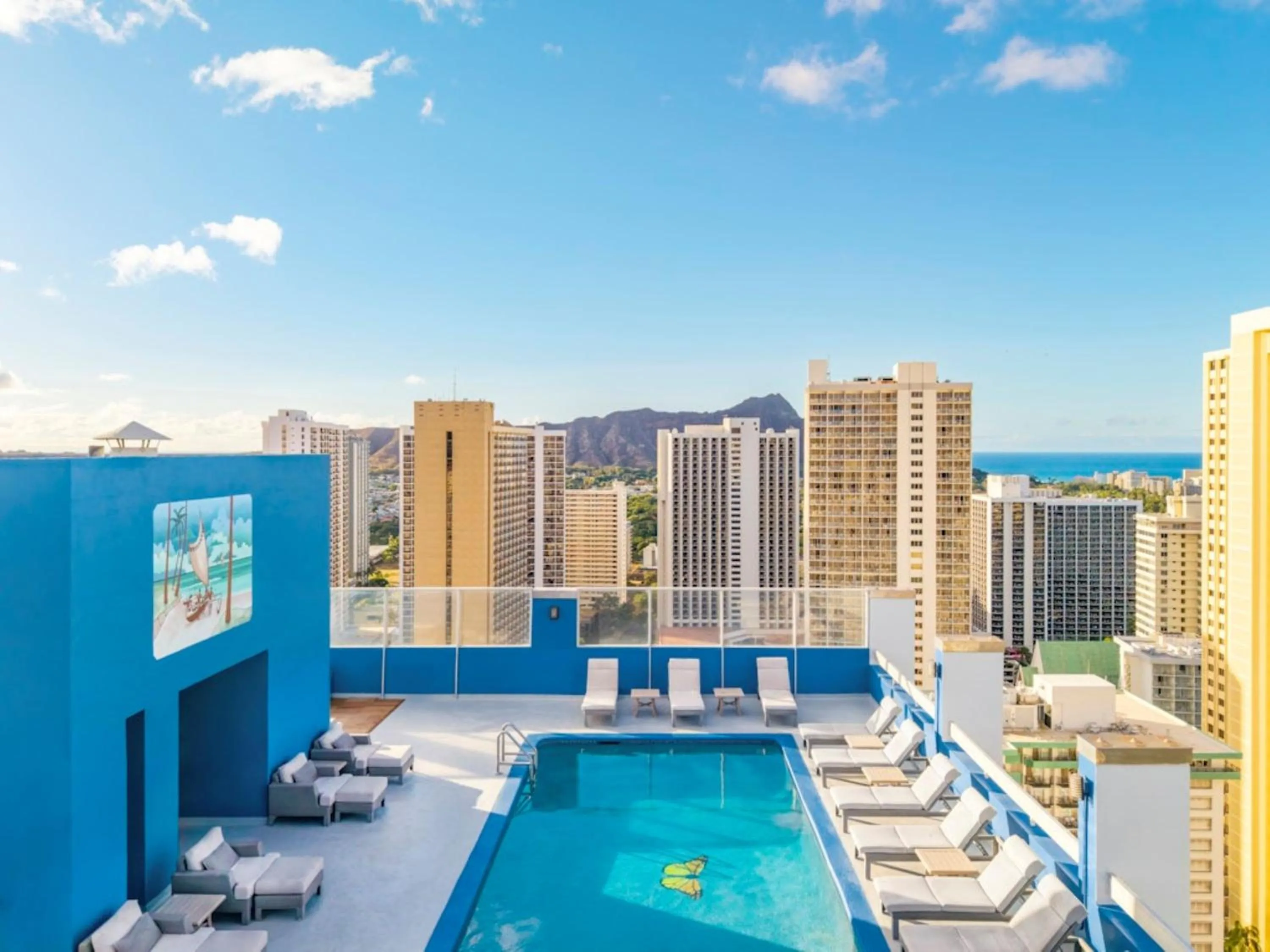 Pool view in Pacific Monarch Hotel