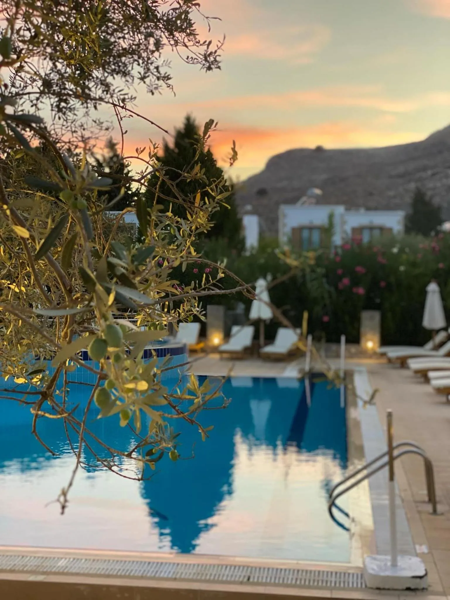 Pool view in Lindos Athena