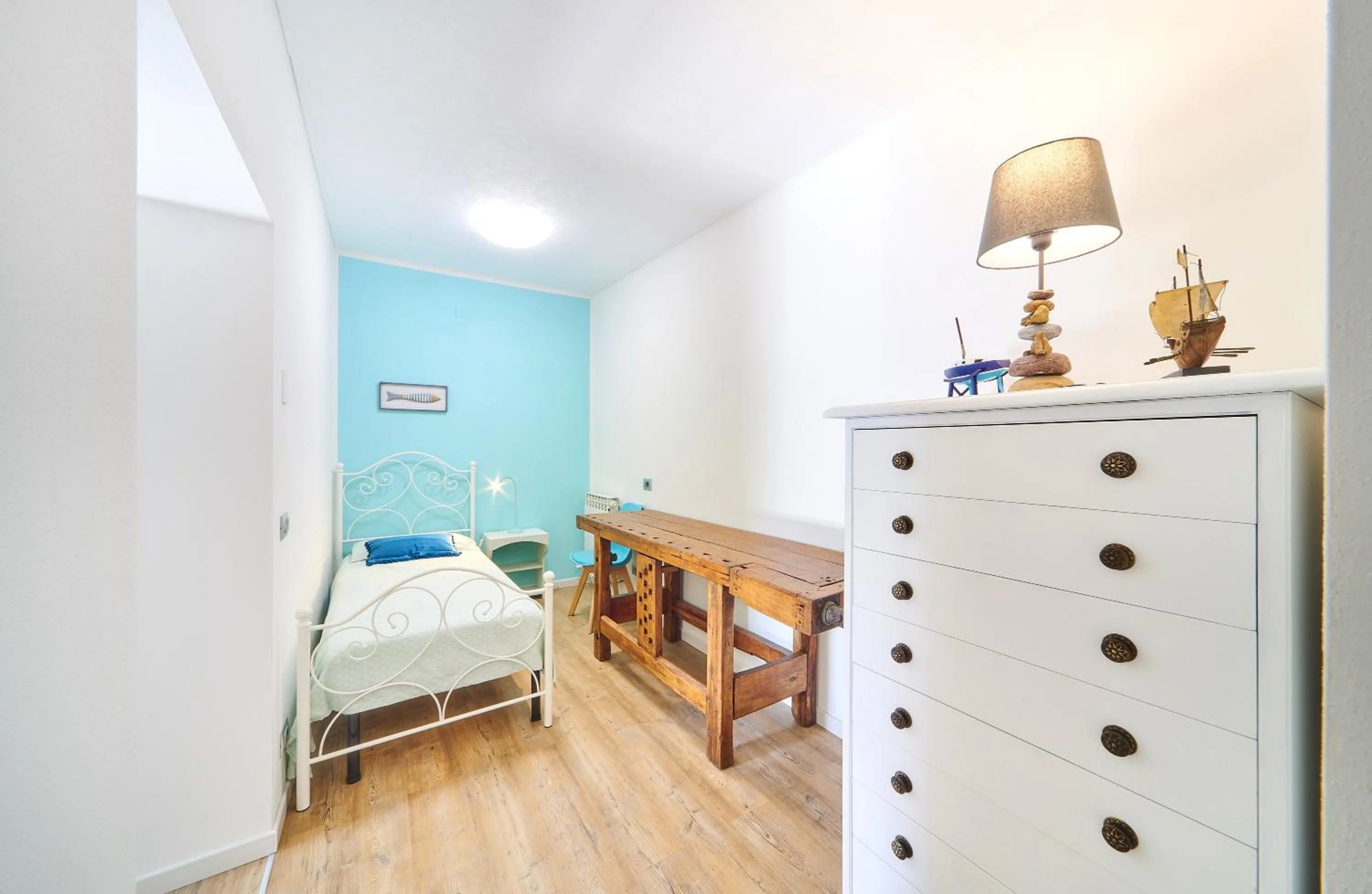 Living room, Bed in El Lavandee