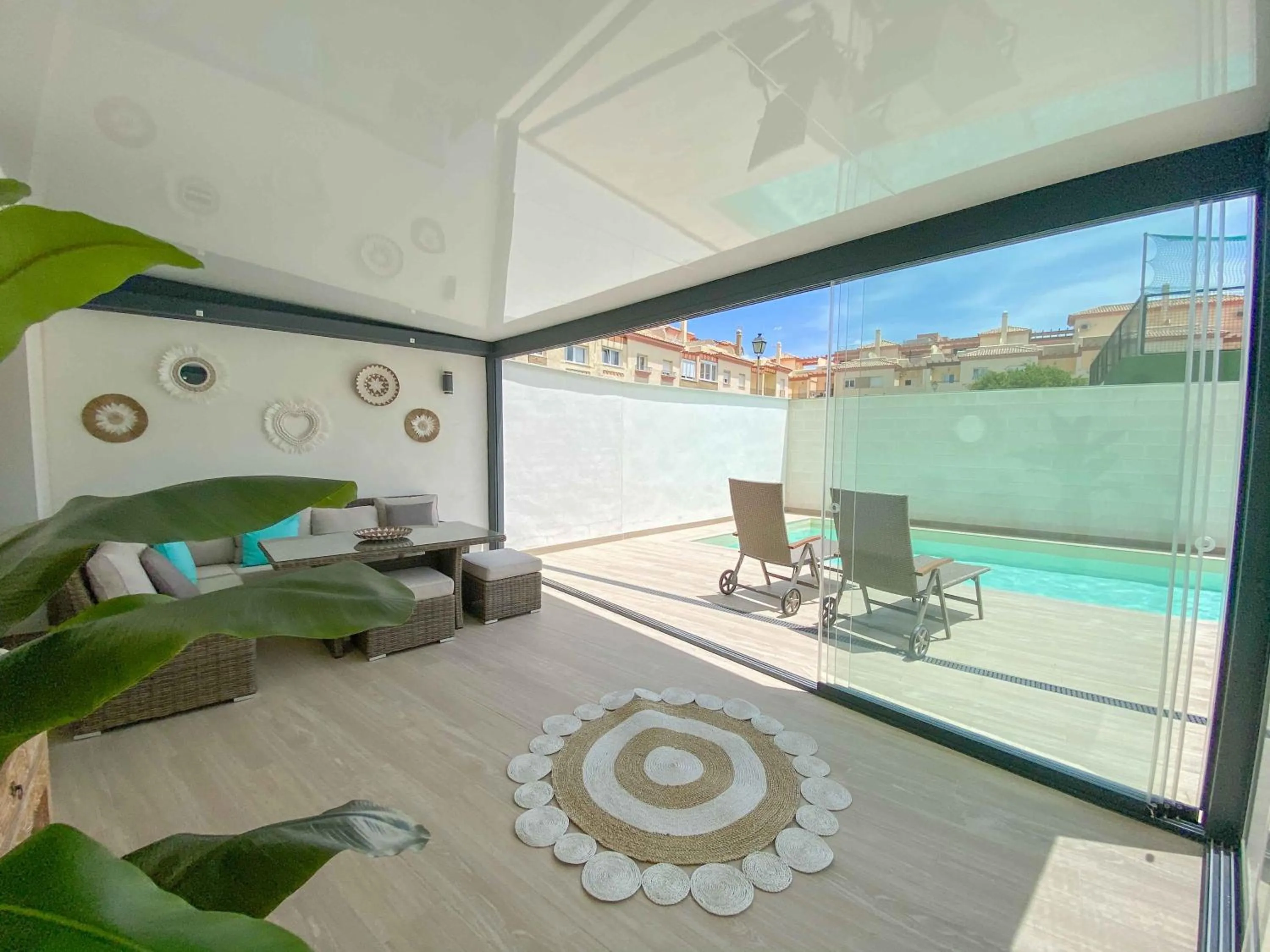 Balcony/Terrace in Tarifa Cozy House - Private Pool - Wifi - Modern