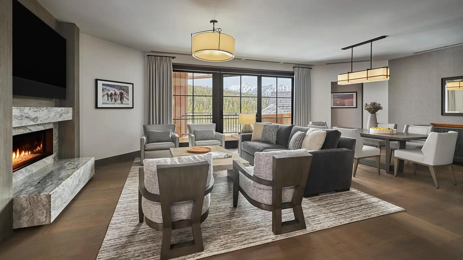 Living room in Montage Big Sky