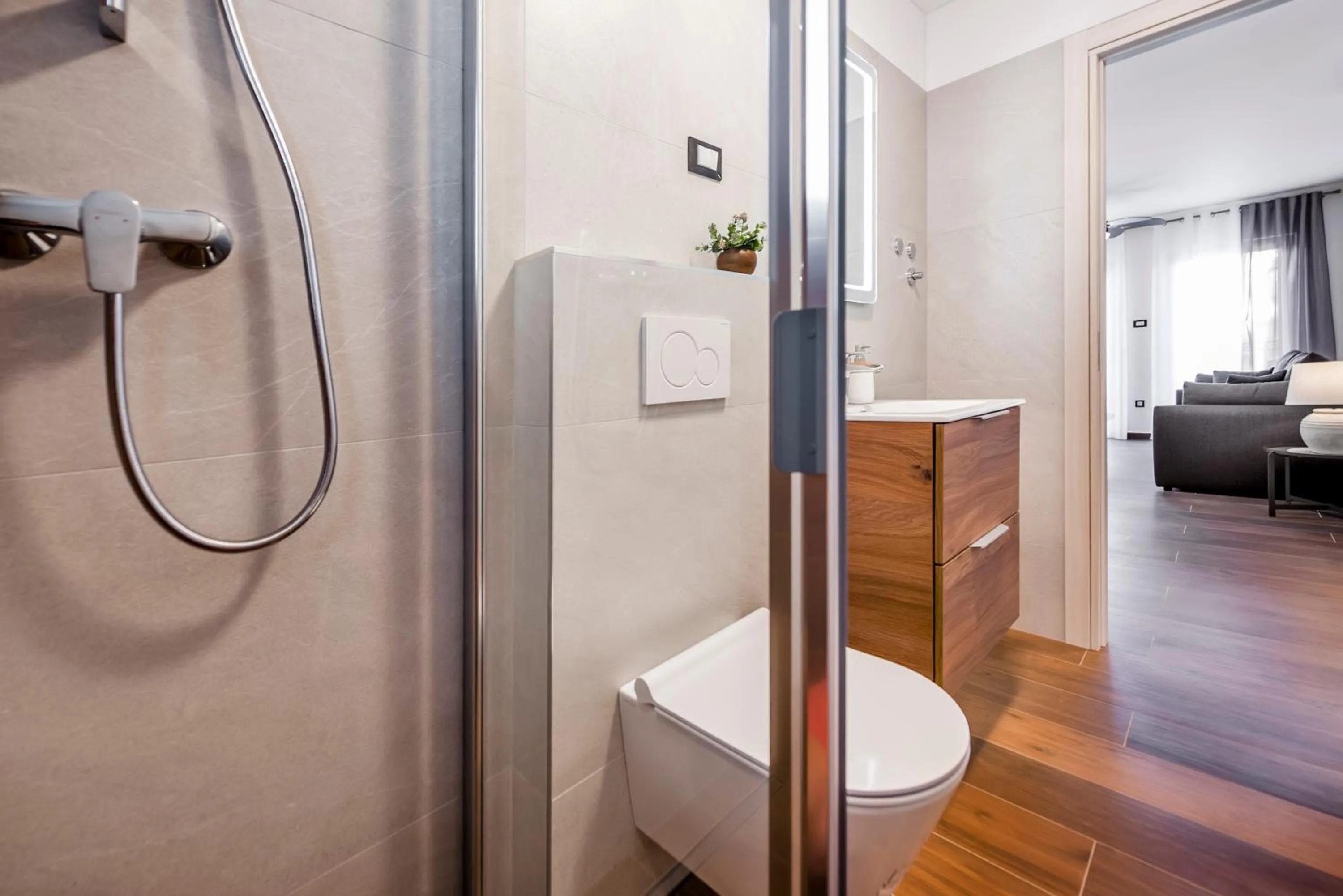 Shower, Bed in Apartments Sanja-New renovated