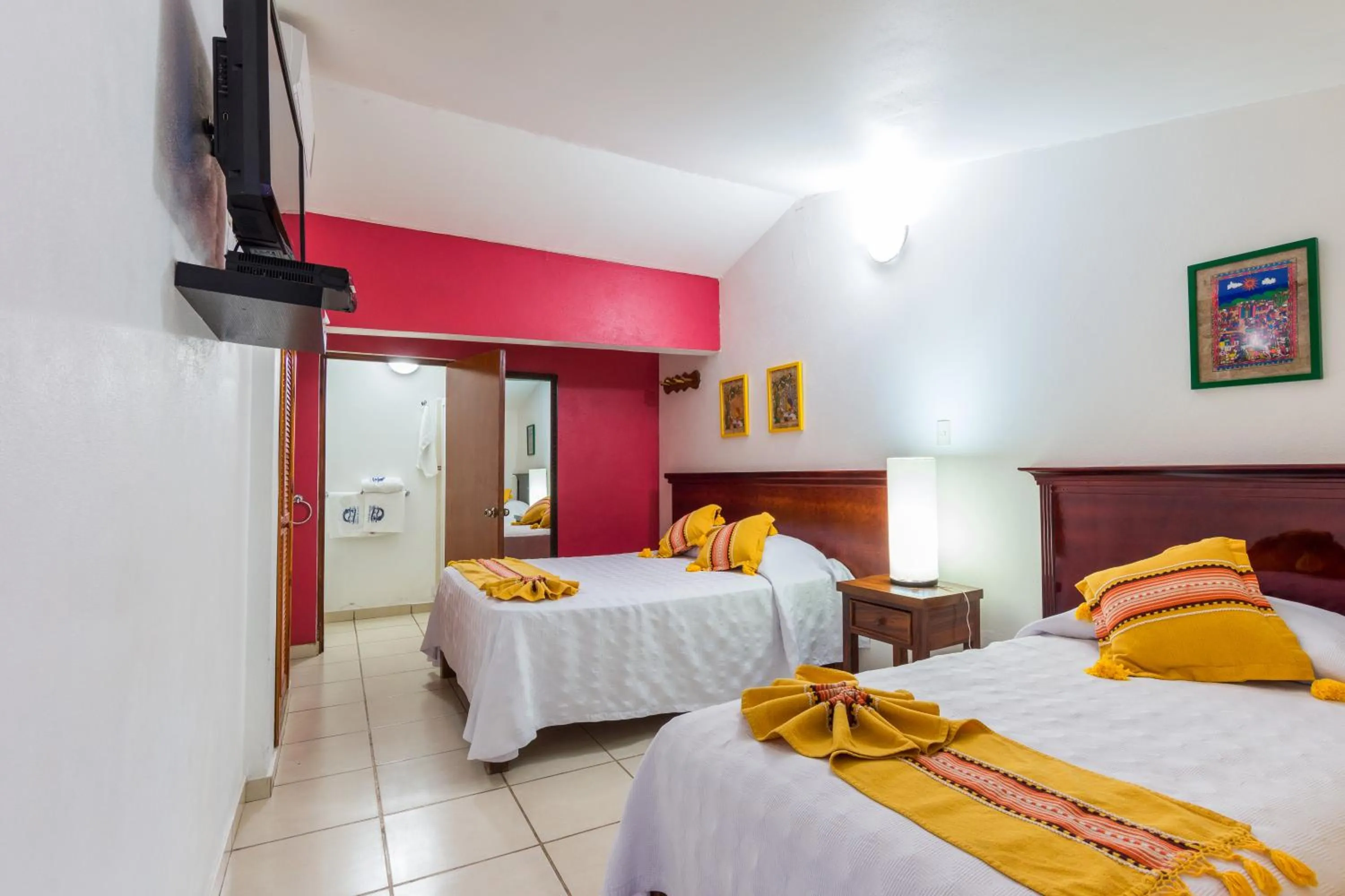 Bed in Hotel Meson de Mita