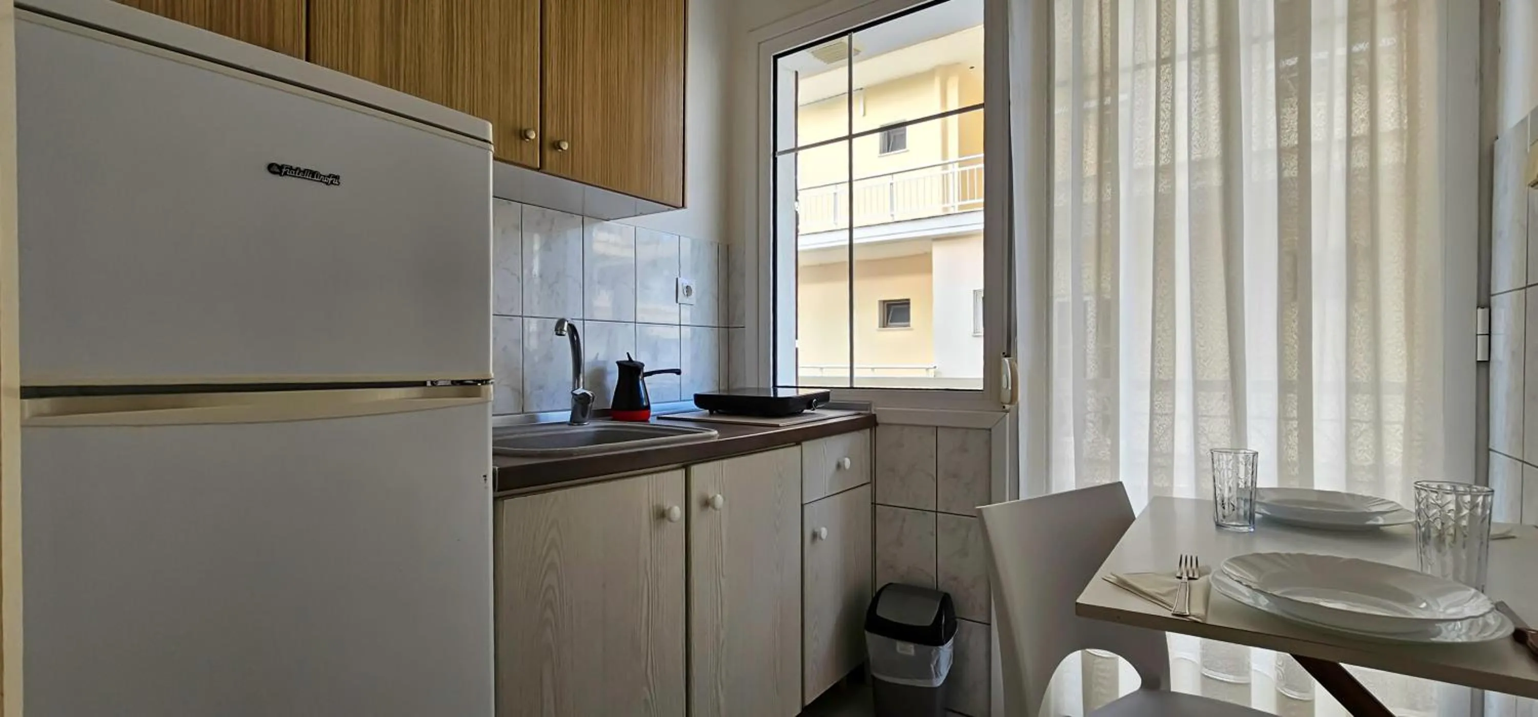 Kitchen or kitchenette in Chariclia Hotel