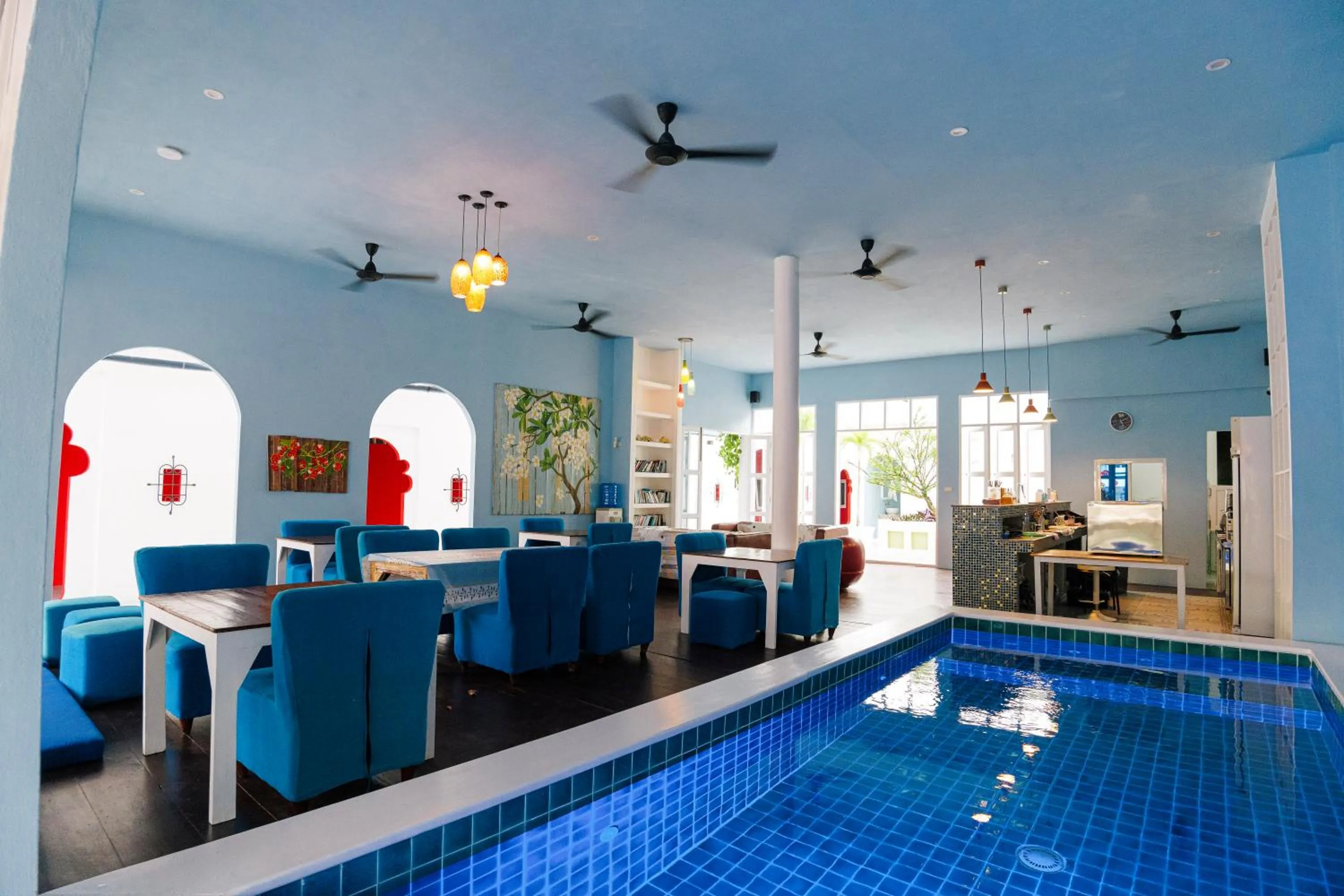 Swimming pool in Watercolours