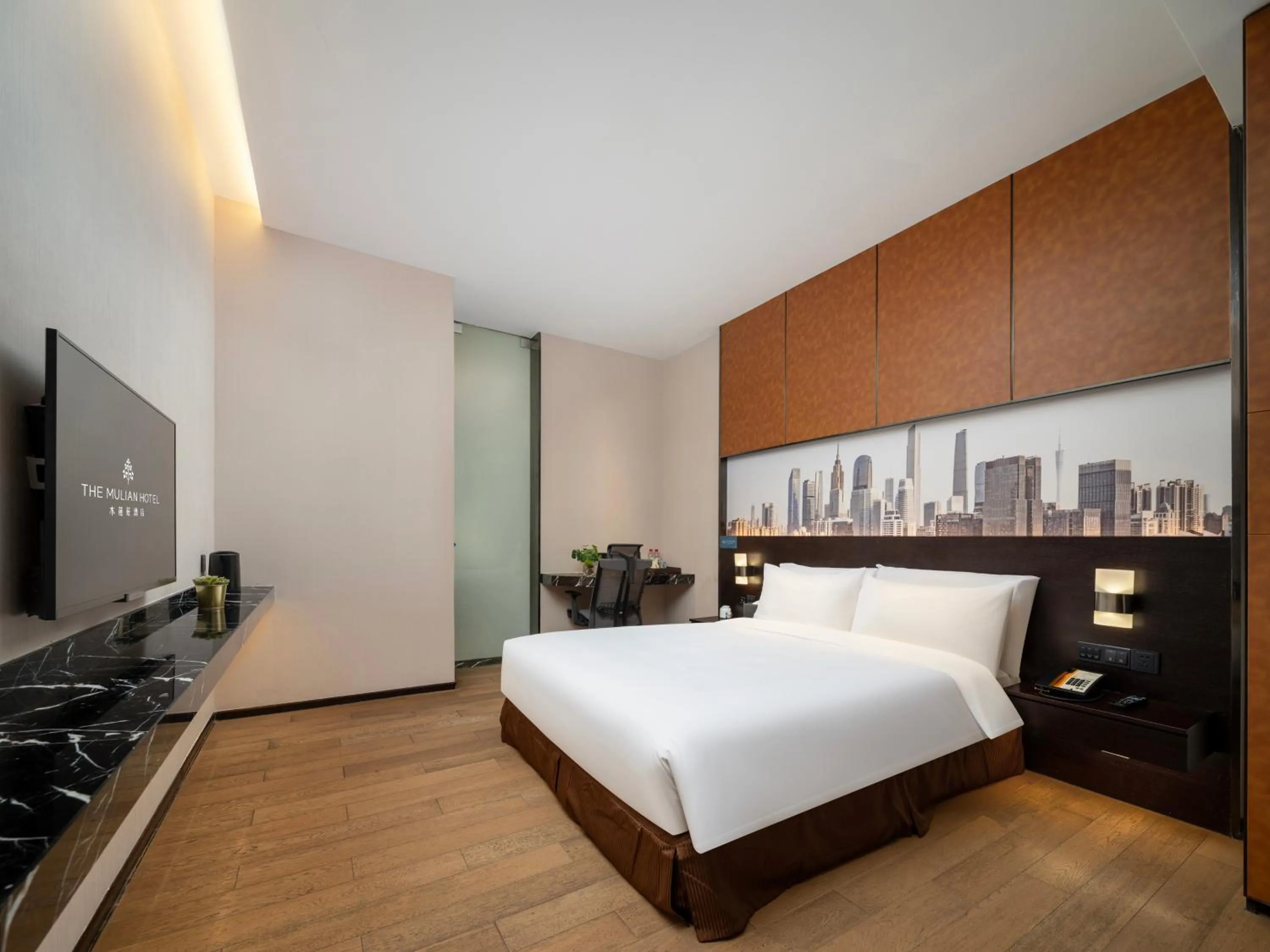 Photo of the whole room, Bed in The Mulian Hotel Guangzhou Zhujiang New Town-Canton Fair Free Shuttle Bus