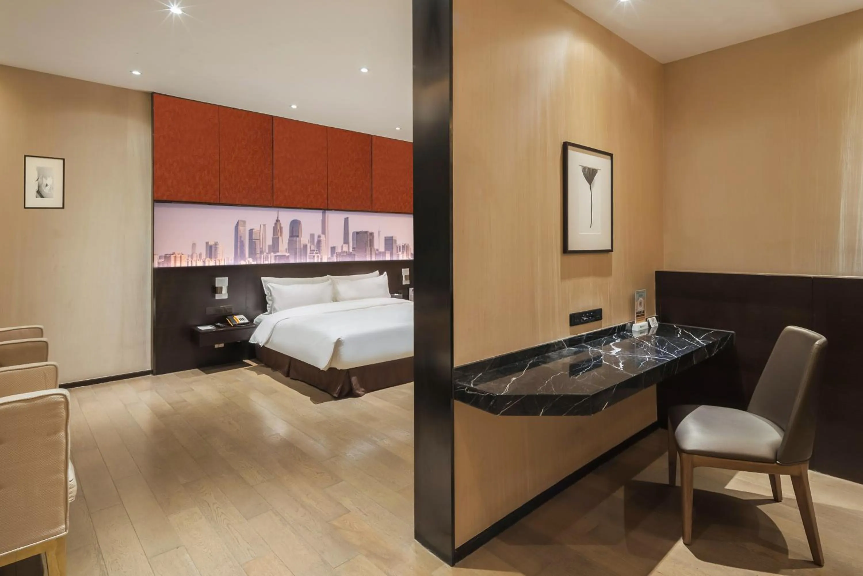 Photo of the whole room, Bed in The Mulian Hotel Guangzhou Zhujiang New Town-Canton Fair Free Shuttle Bus