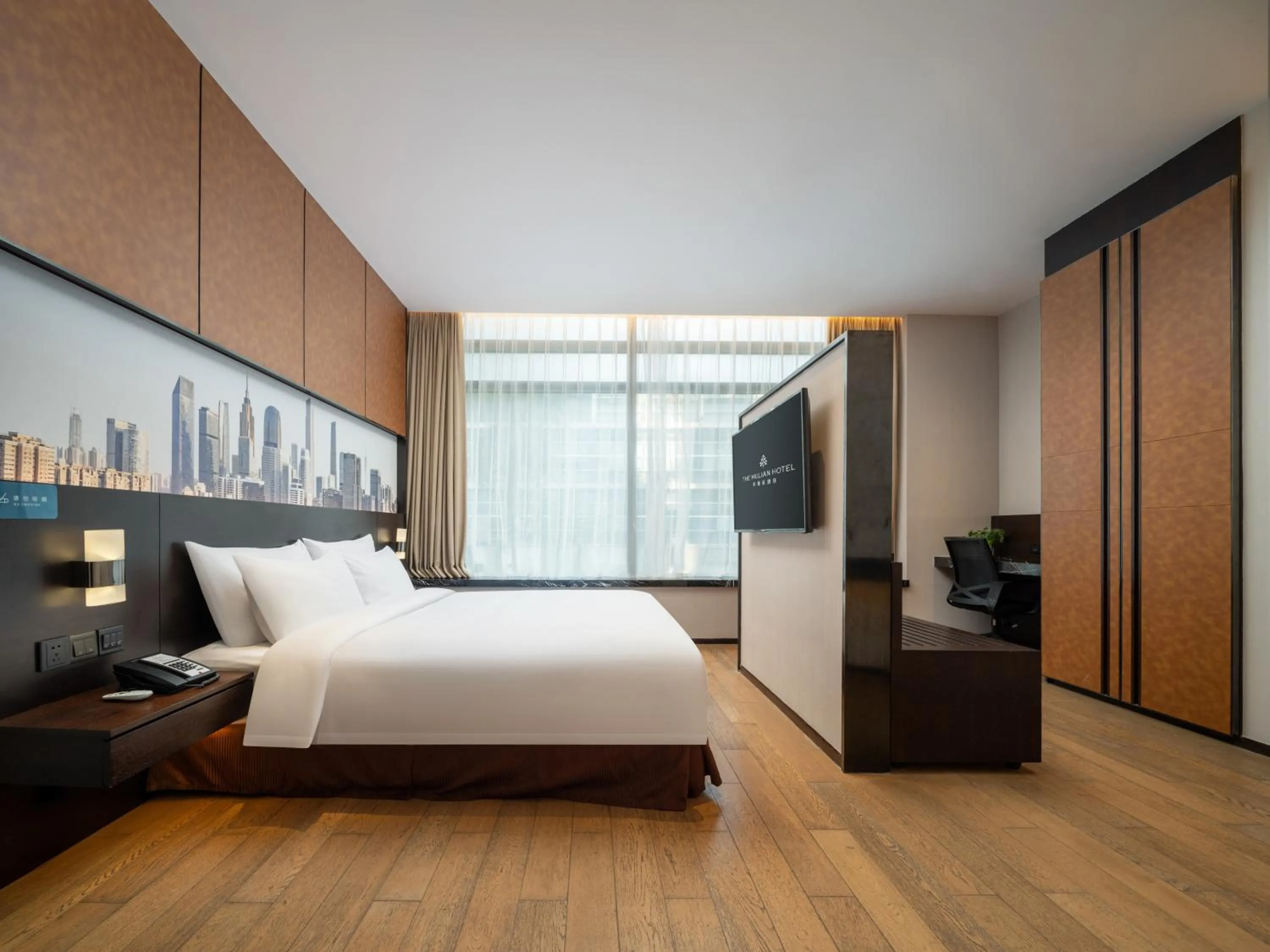 Photo of the whole room, Bed in The Mulian Hotel Guangzhou Zhujiang New Town-Canton Fair Free Shuttle Bus