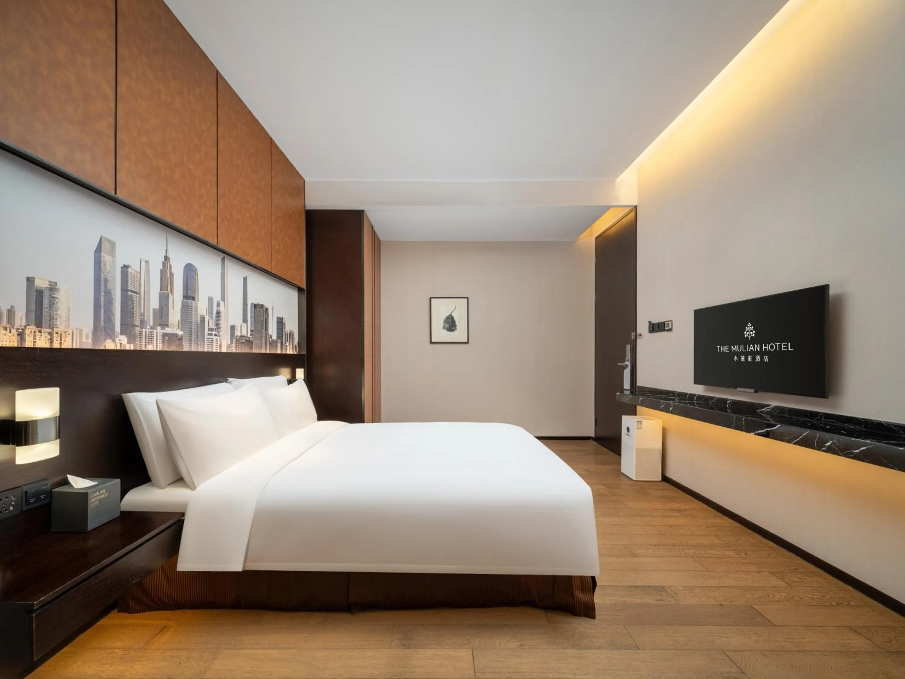 Photo of the whole room, Bed in The Mulian Hotel Guangzhou Zhujiang New Town-Canton Fair Free Shuttle Bus