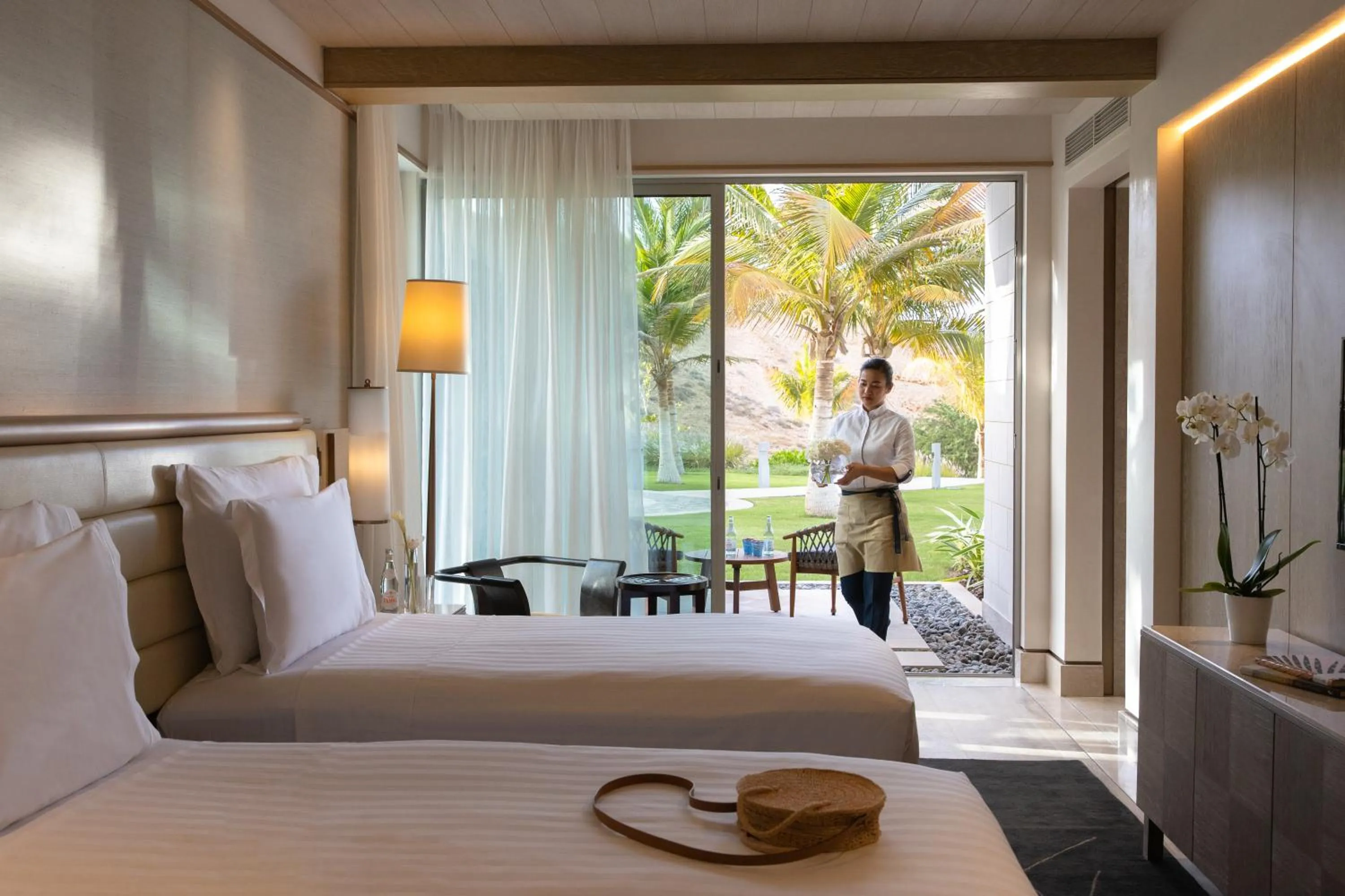 room service, Bed in Jumeirah Muscat Bay Oman