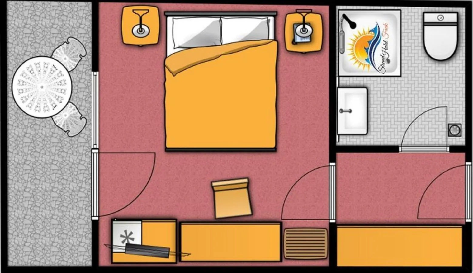 Floor plan, Bed in Strandhotel Faak