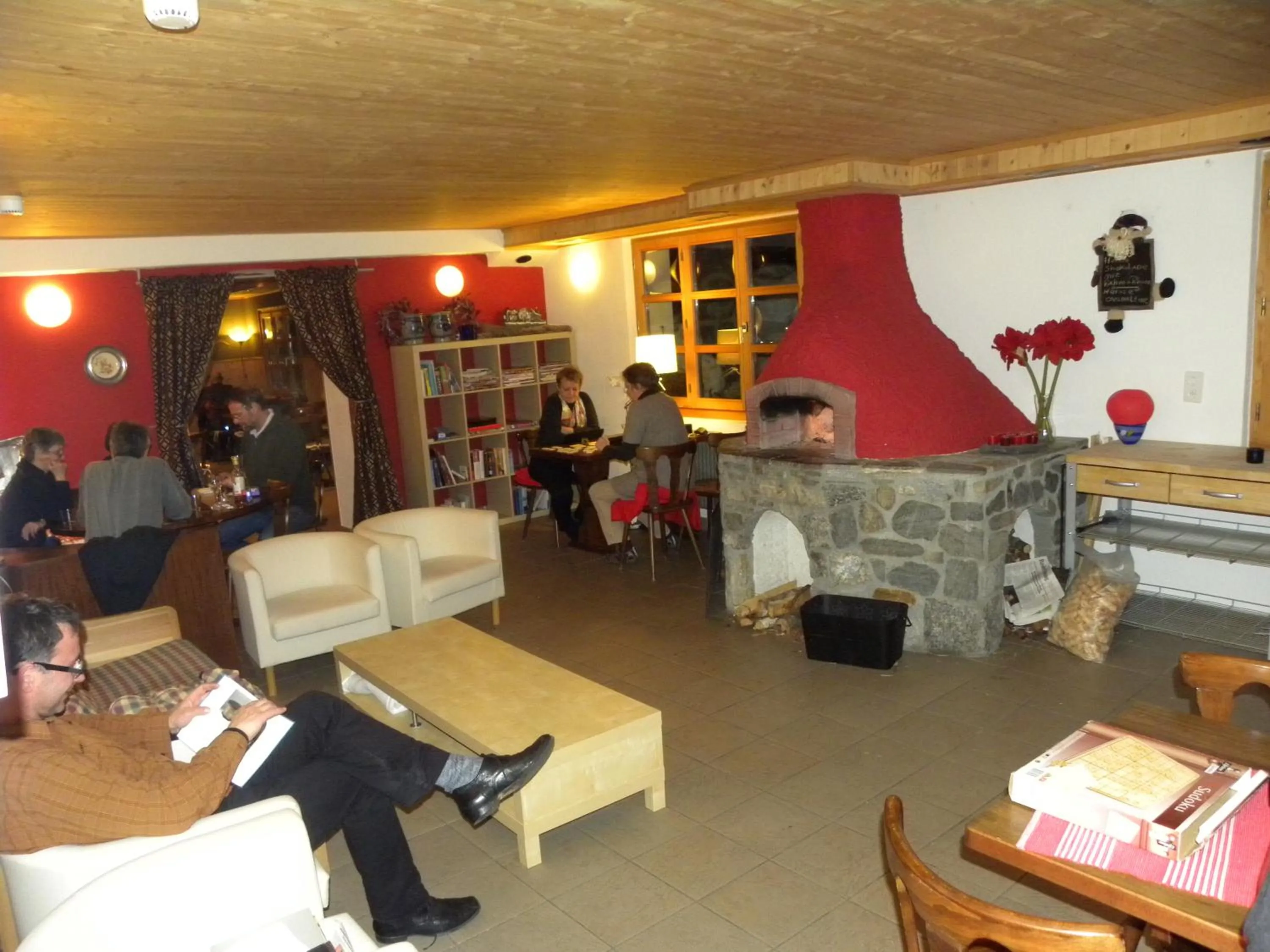 People in Hotel Restaurant Walliser Sonne