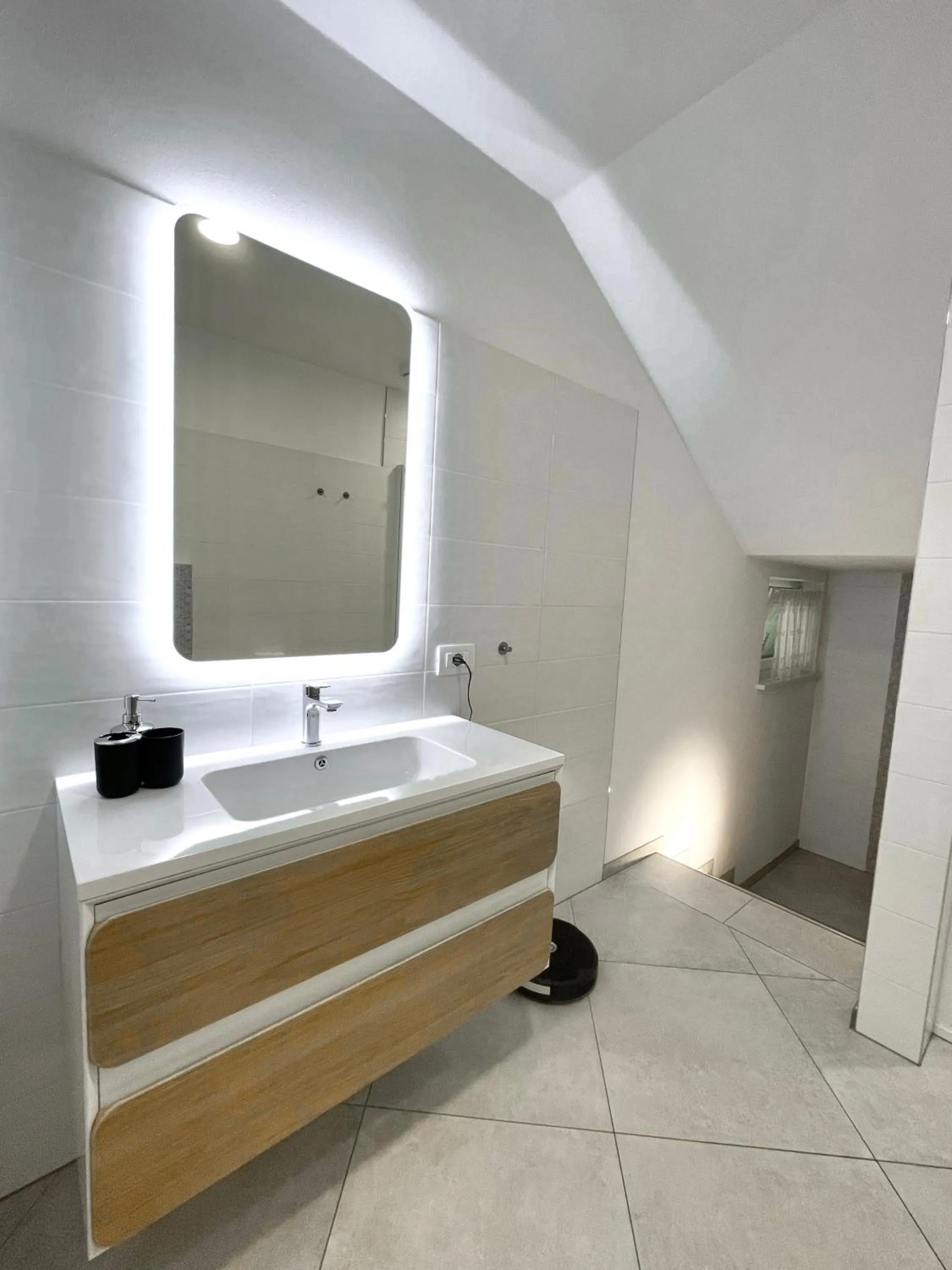 Bathroom, Bed in Terme Apartment Levico