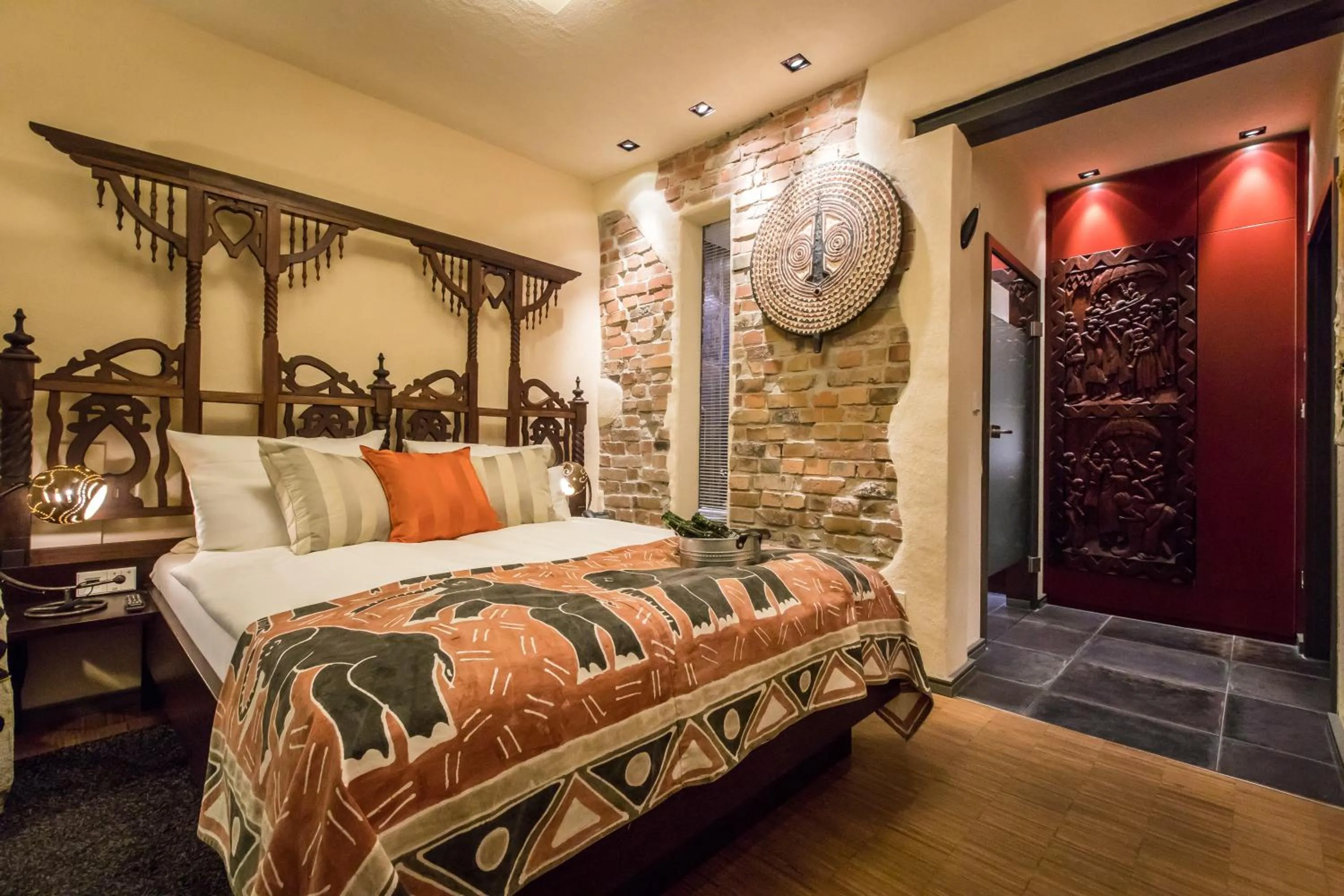 Photo of the whole room, Bed in Farmerhaus-Lodge