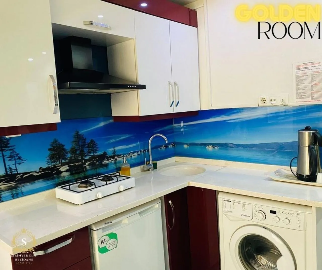 kitchen in Şirinyer Elit Residance Apart Hotel