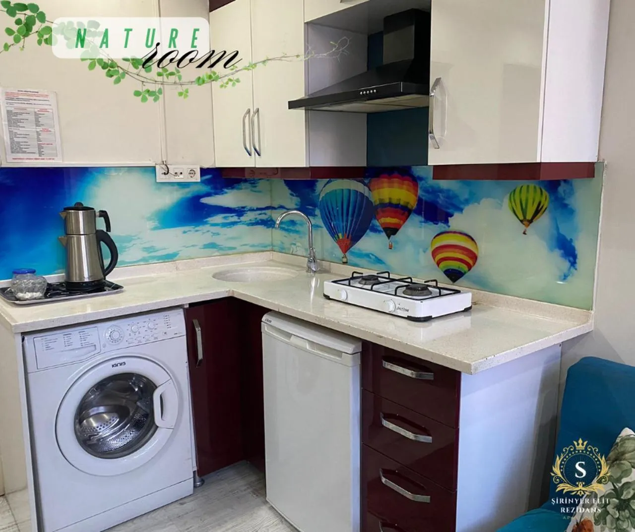 kitchen in Şirinyer Elit Residance Apart Hotel