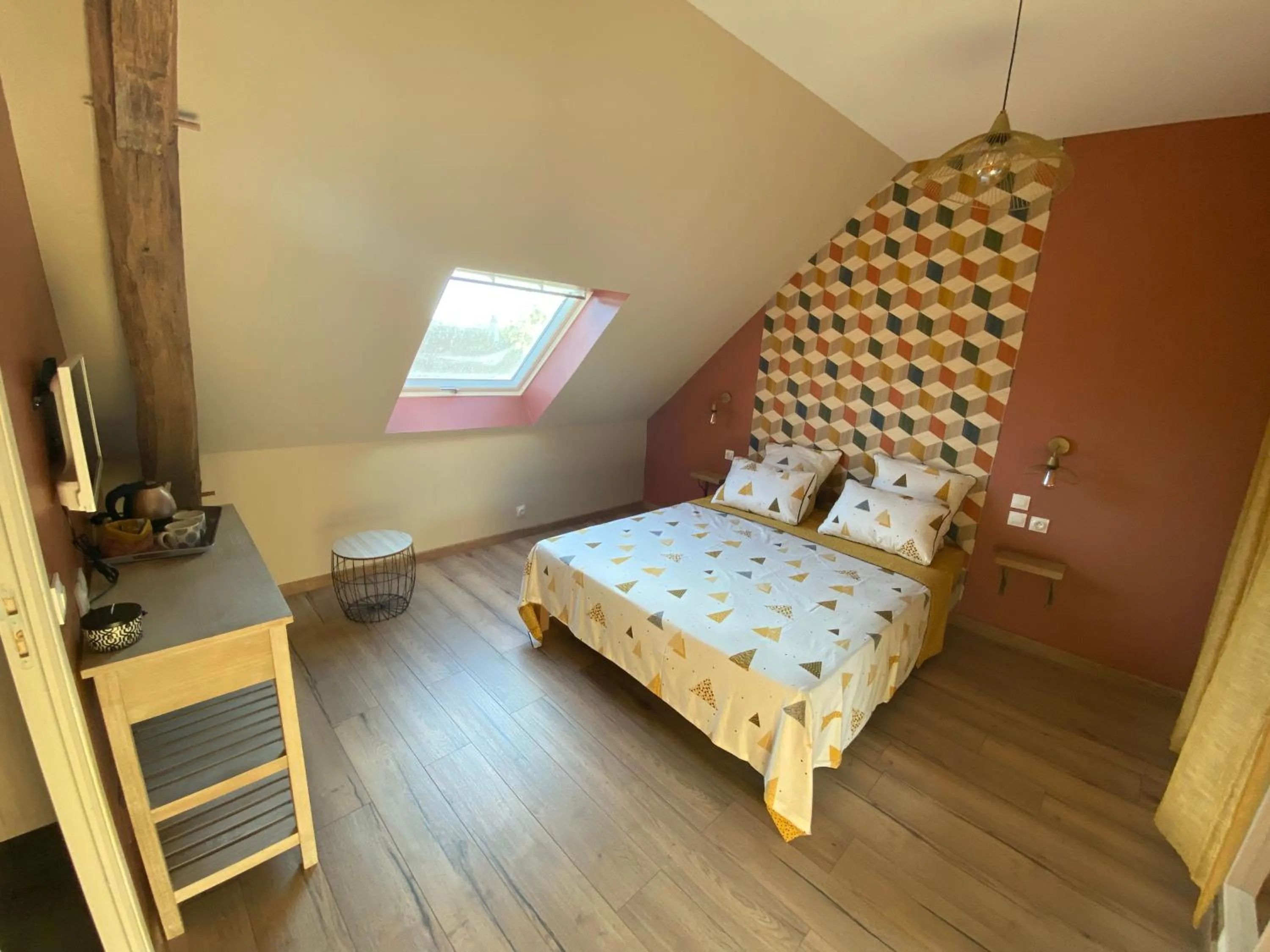 Bed in Chambres d hôtes de la Mauguinière