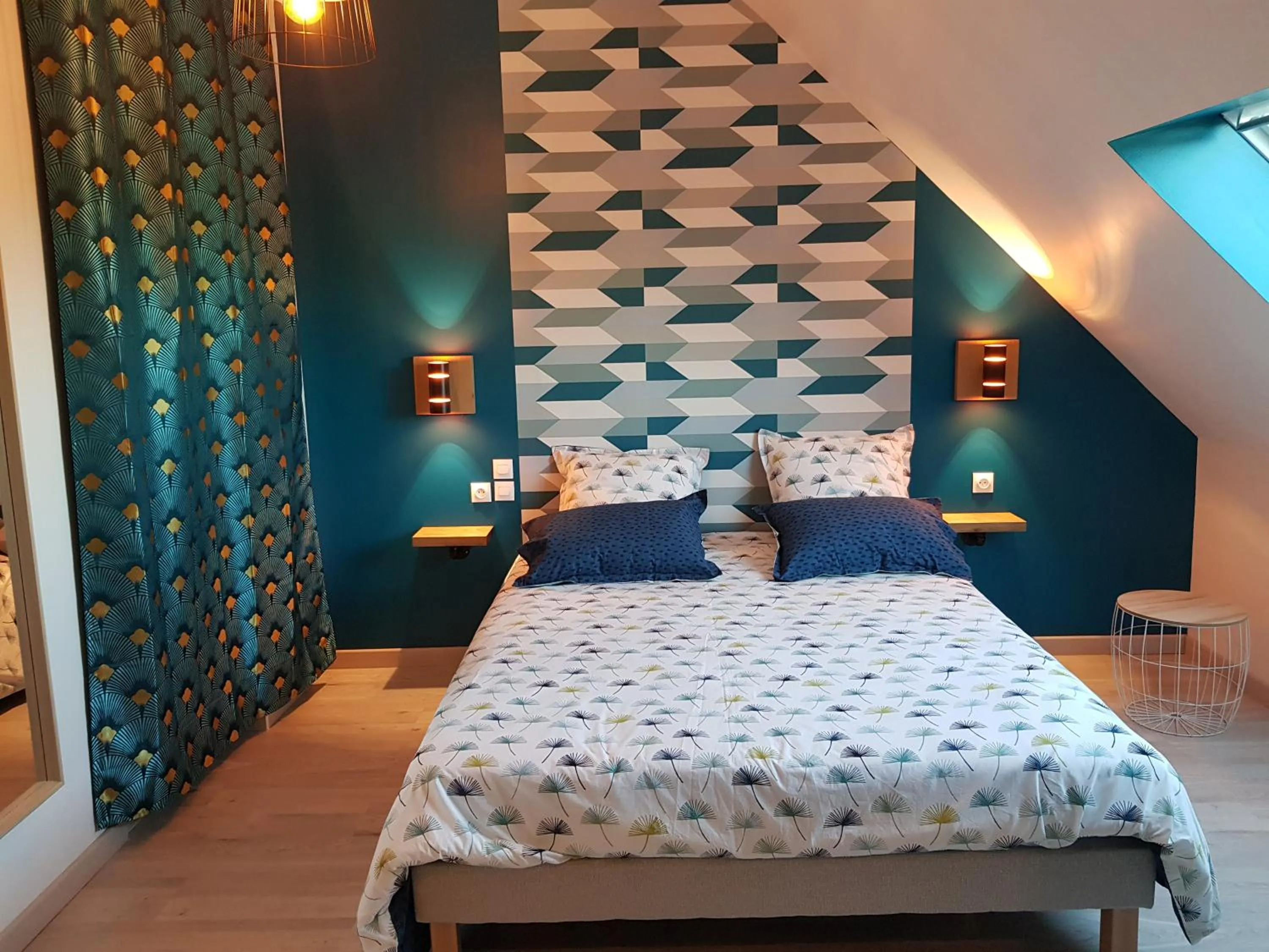 Bed in Chambres d hôtes de la Mauguinière