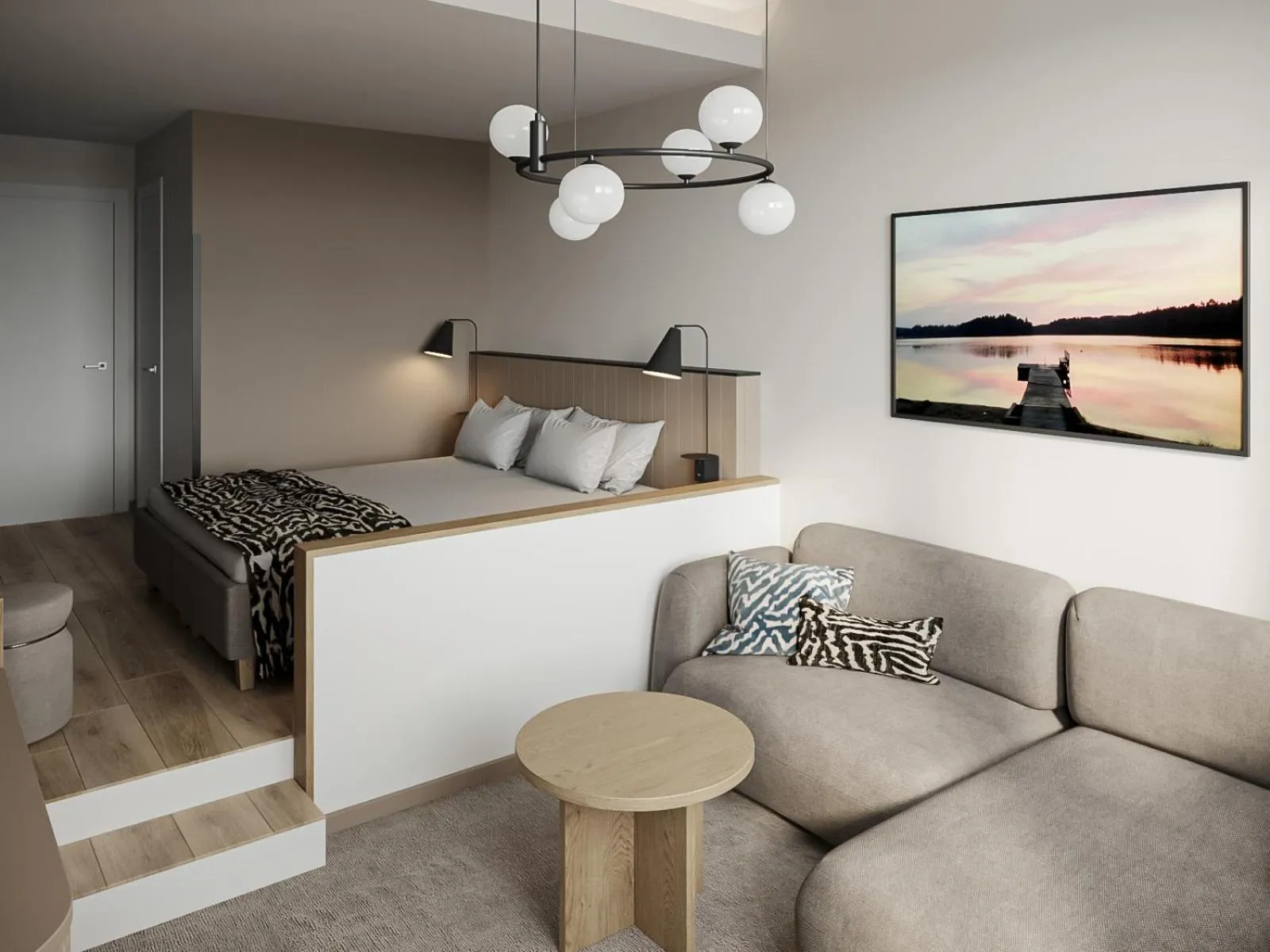 Seating area, Bed in Ikaalinen SPA & Resort