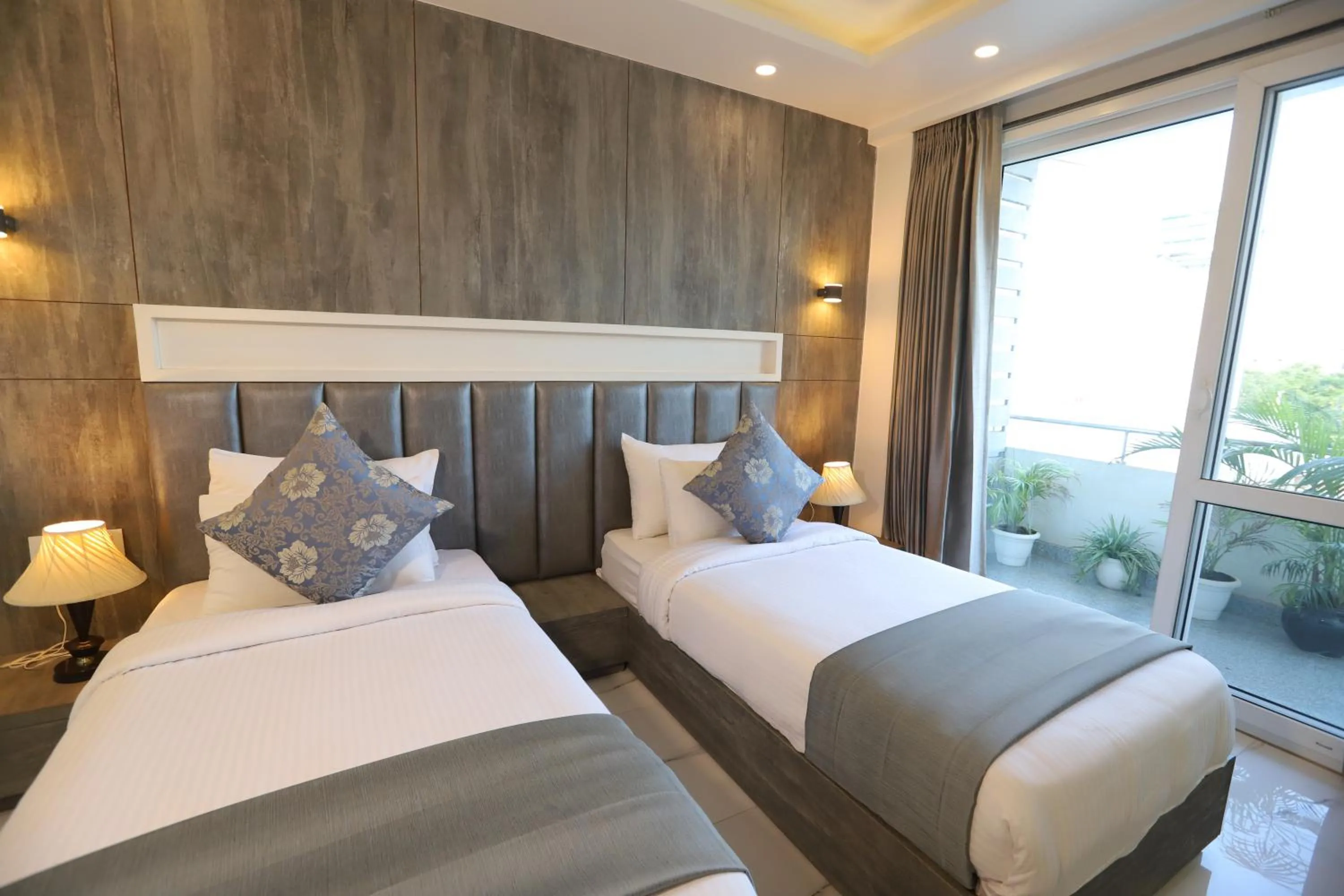 Photo of the whole room, Bed in Hotel Keshav Residency - Medicity Gurugram, near Medanta Hospital, Pure Vegetarian