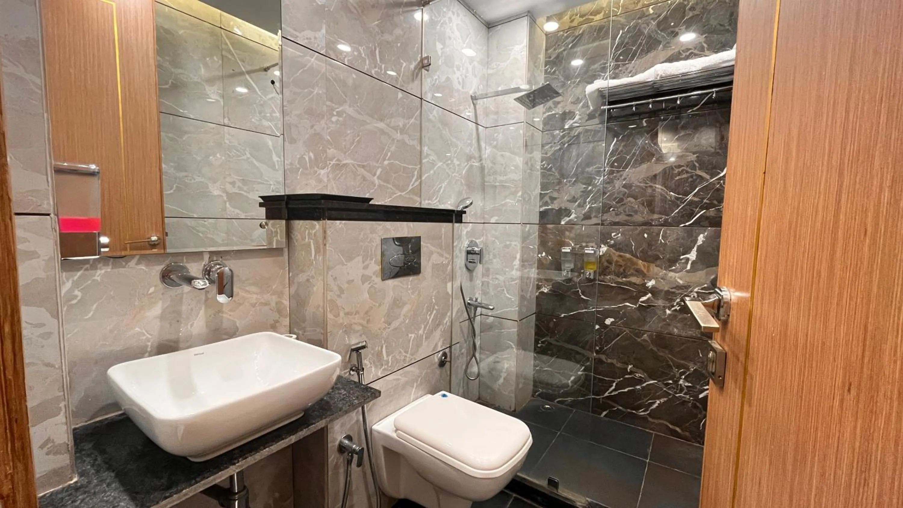 Bathroom in Hotel Keshav Residency - Medicity Gurugram, near Medanta Hospital, Pure Vegetarian