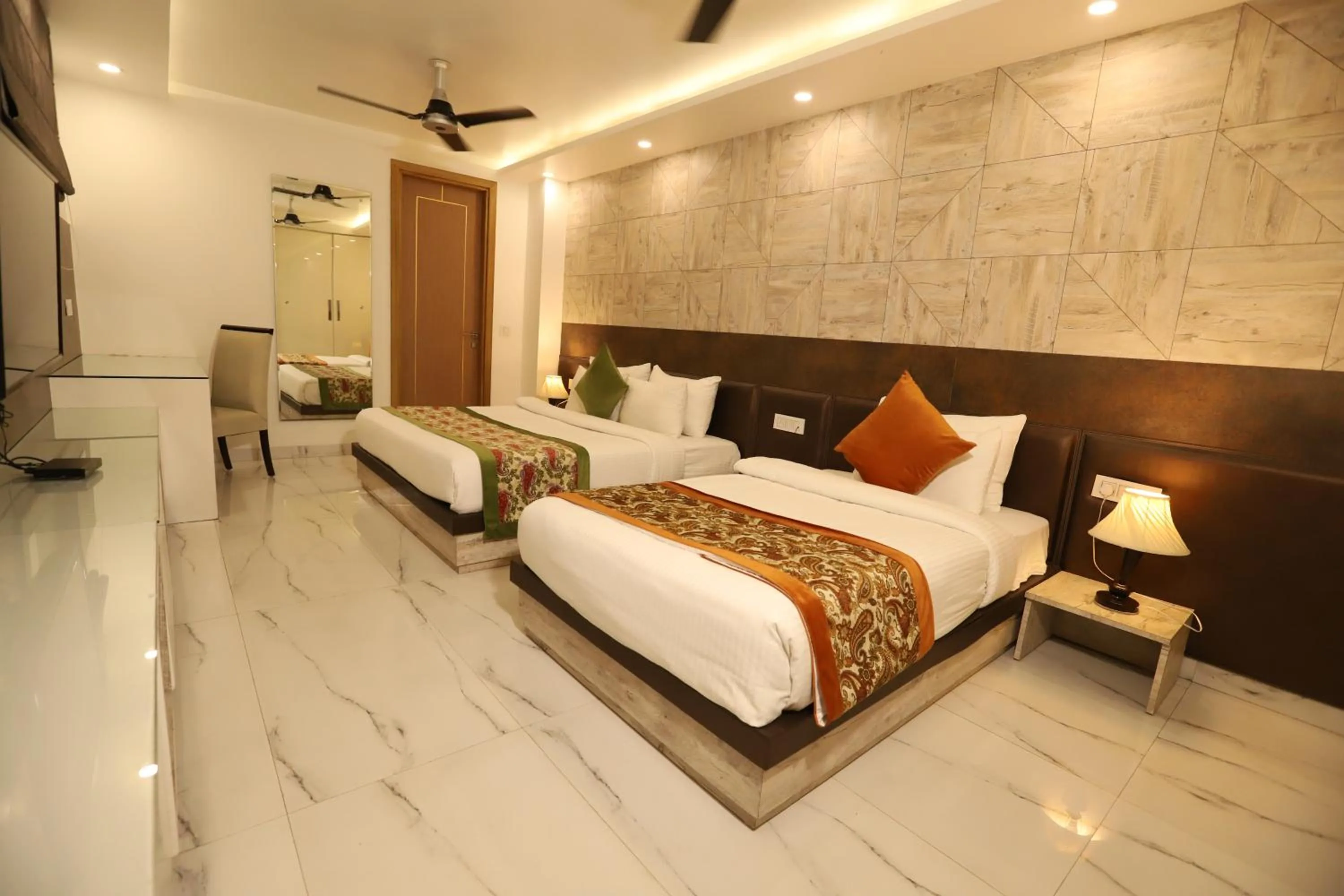 Photo of the whole room, Bed in Hotel Keshav Residency - Medicity Gurugram, near Medanta Hospital, Pure Vegetarian