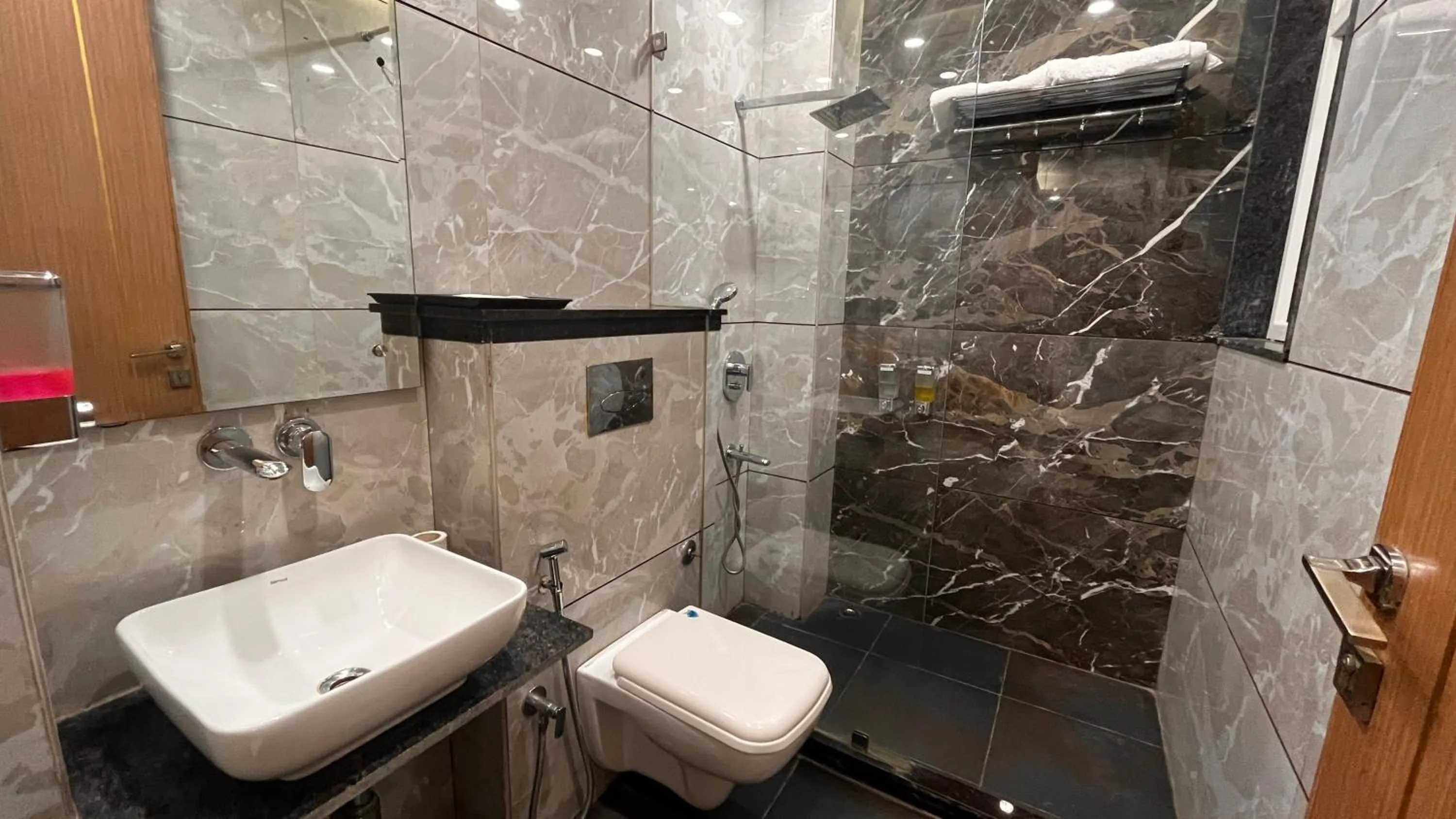 Shower in Hotel Keshav Residency - Medicity Gurugram, near Medanta Hospital, Pure Vegetarian
