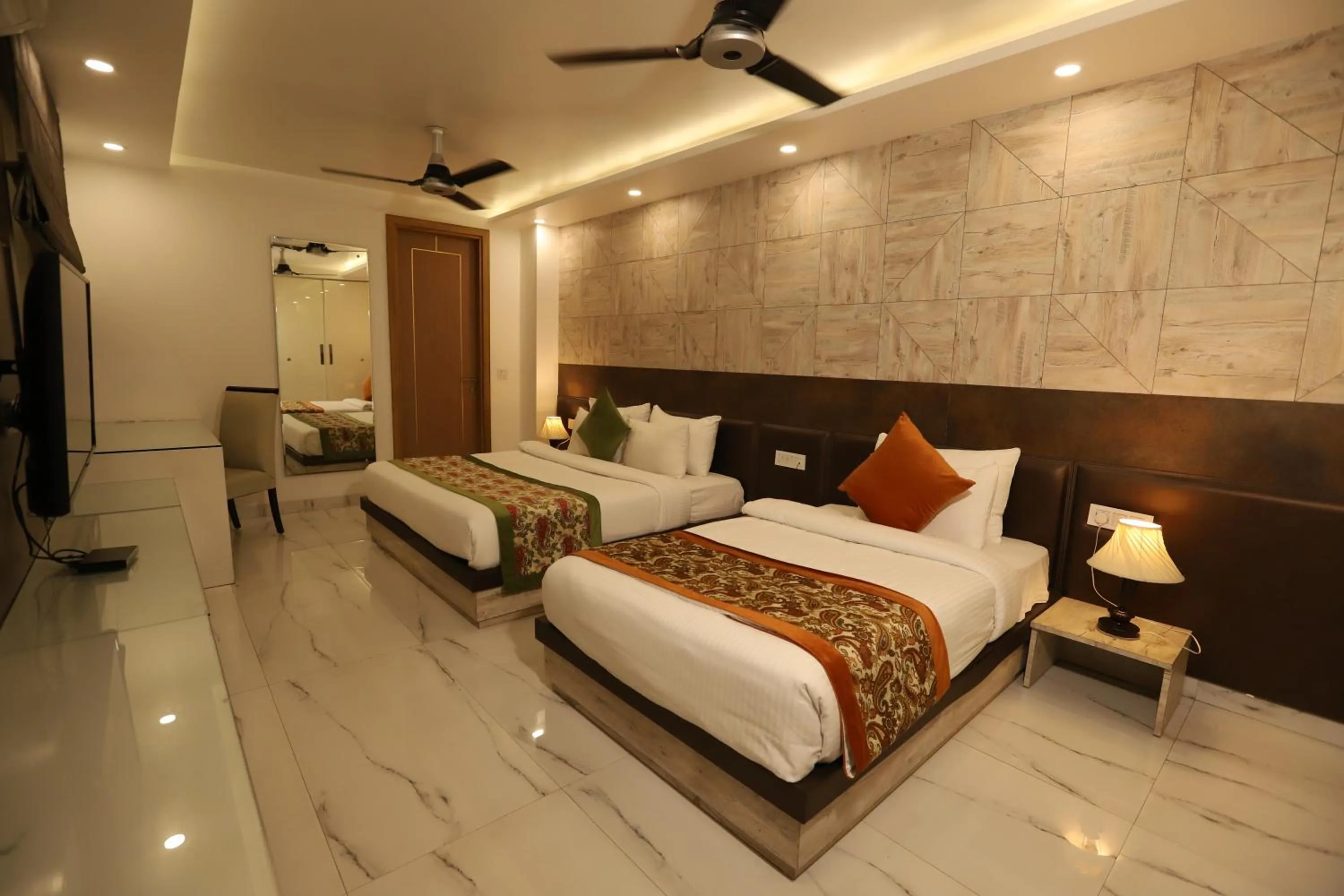 Photo of the whole room, Bed in Hotel Keshav Residency - Medicity Gurugram, near Medanta Hospital, Pure Vegetarian