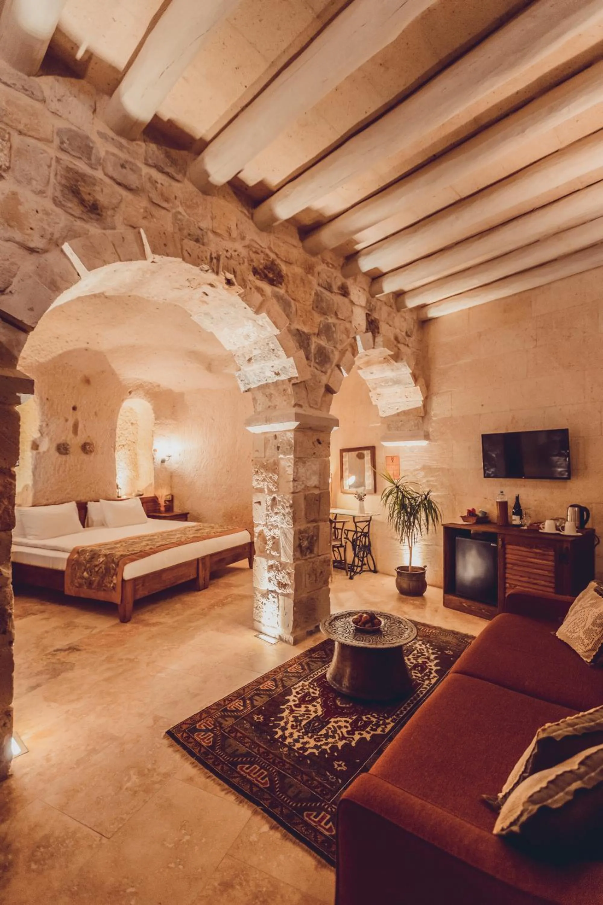 Photo of the whole room, Bed in Peristyle Cave Cappadocia- Special Class