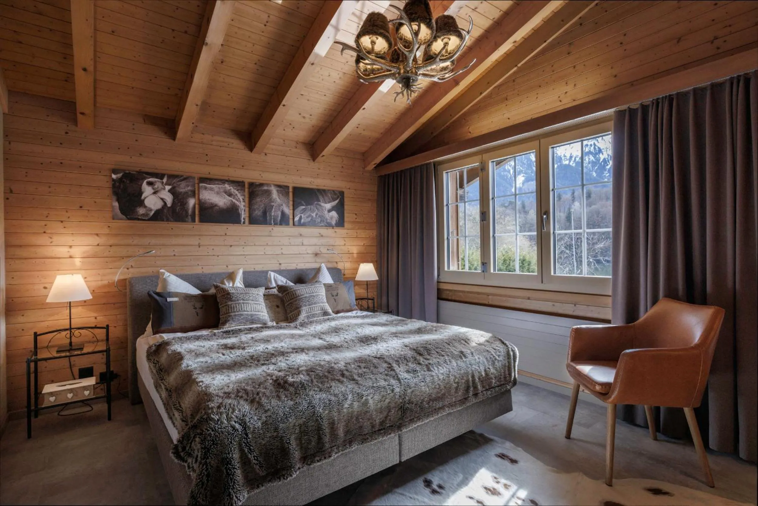 Bed in Hotel-Restaurant Burgseeli