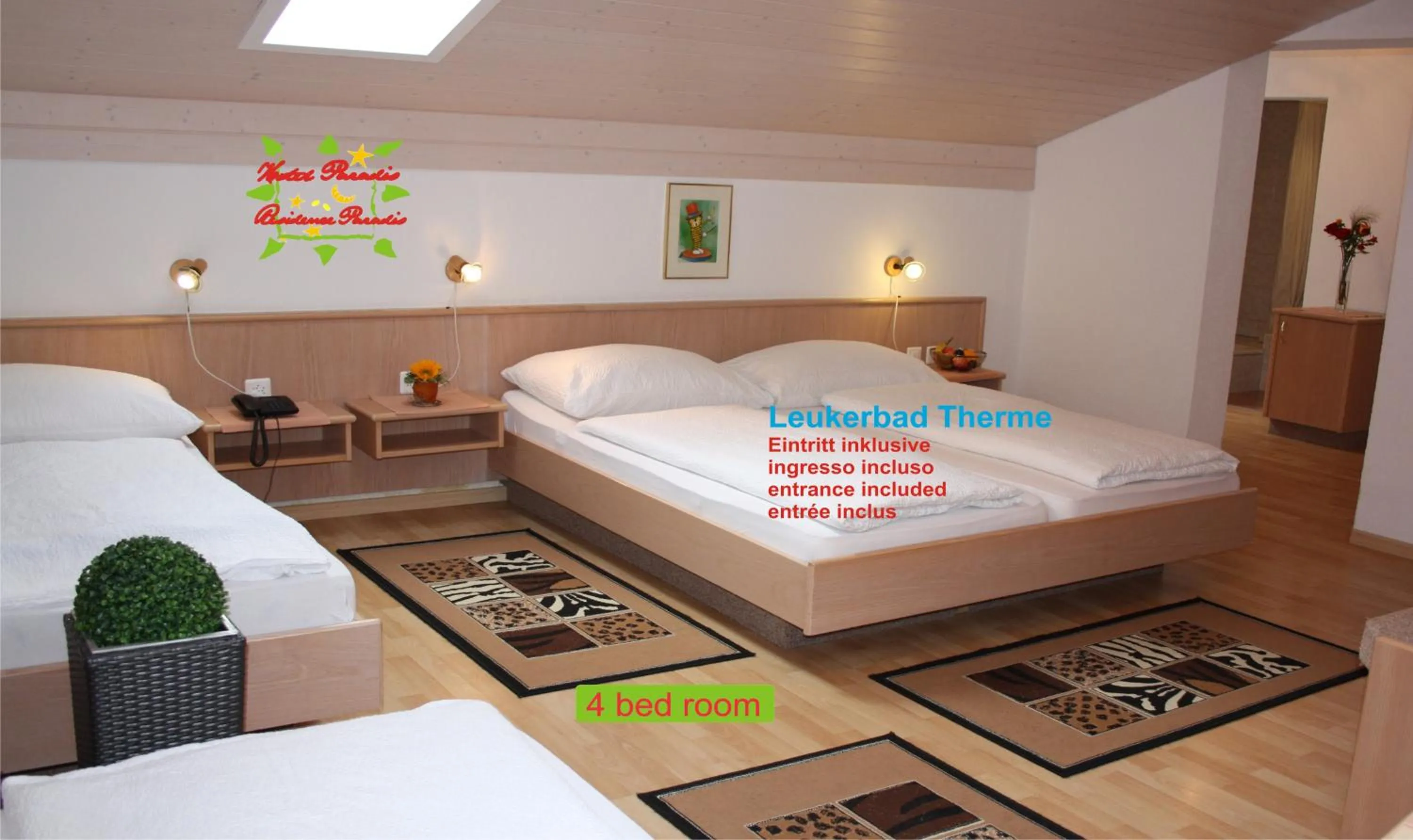 Bed in Hotel Paradis-Leukerbad-Therme