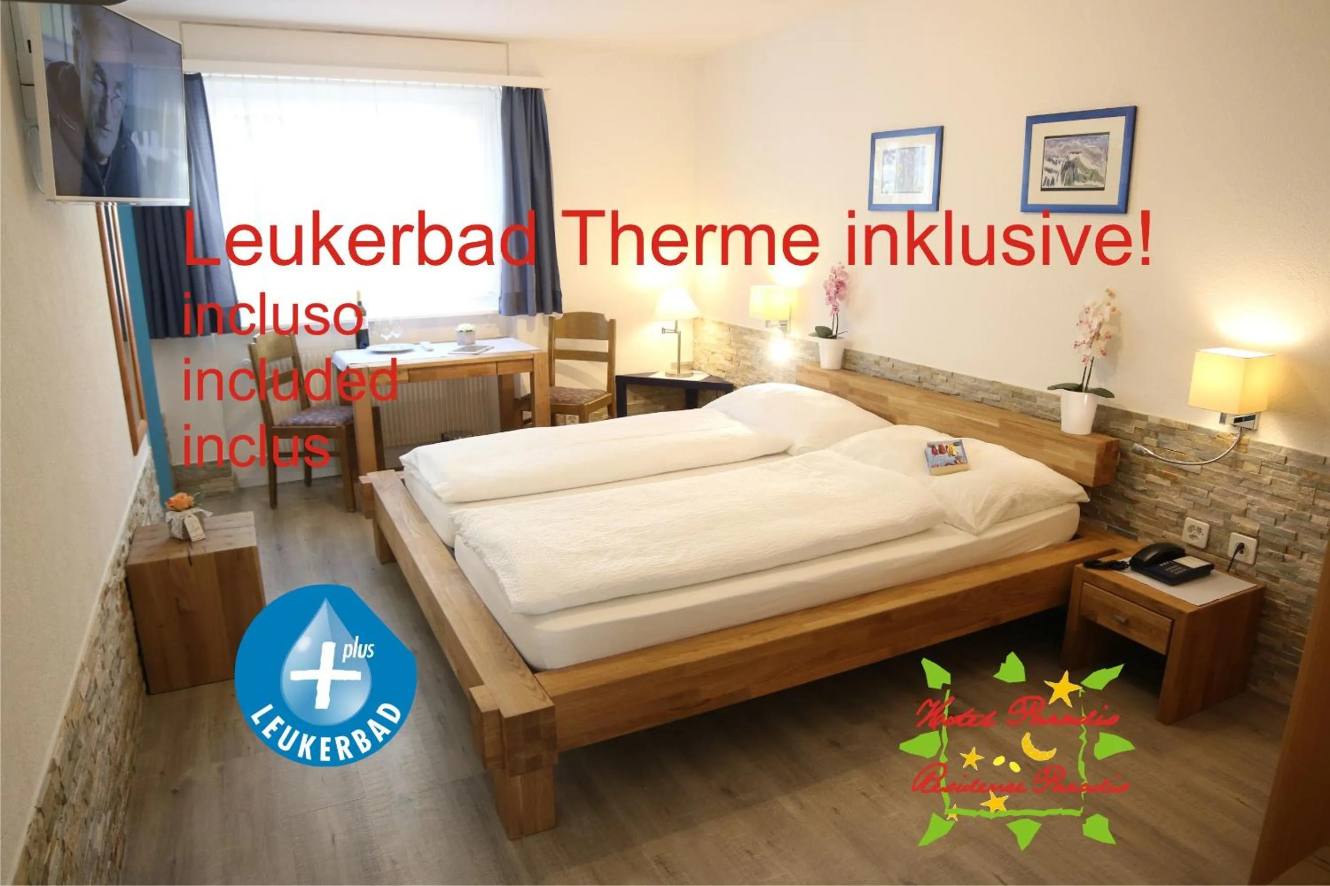 Photo of the whole room, Bed in Hotel Paradis-Leukerbad-Therme