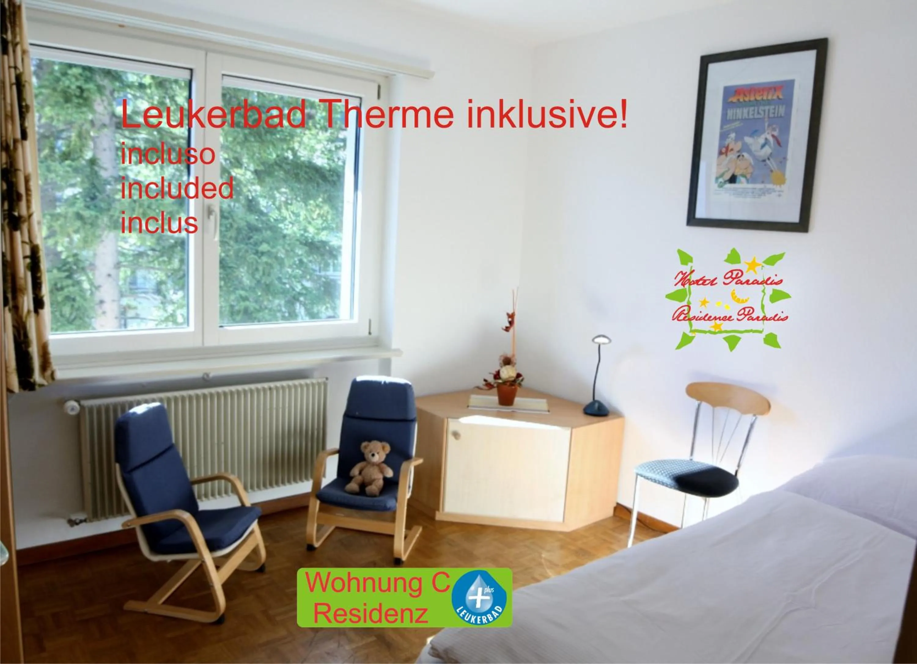 Bedroom in Hotel Paradis-Leukerbad-Therme
