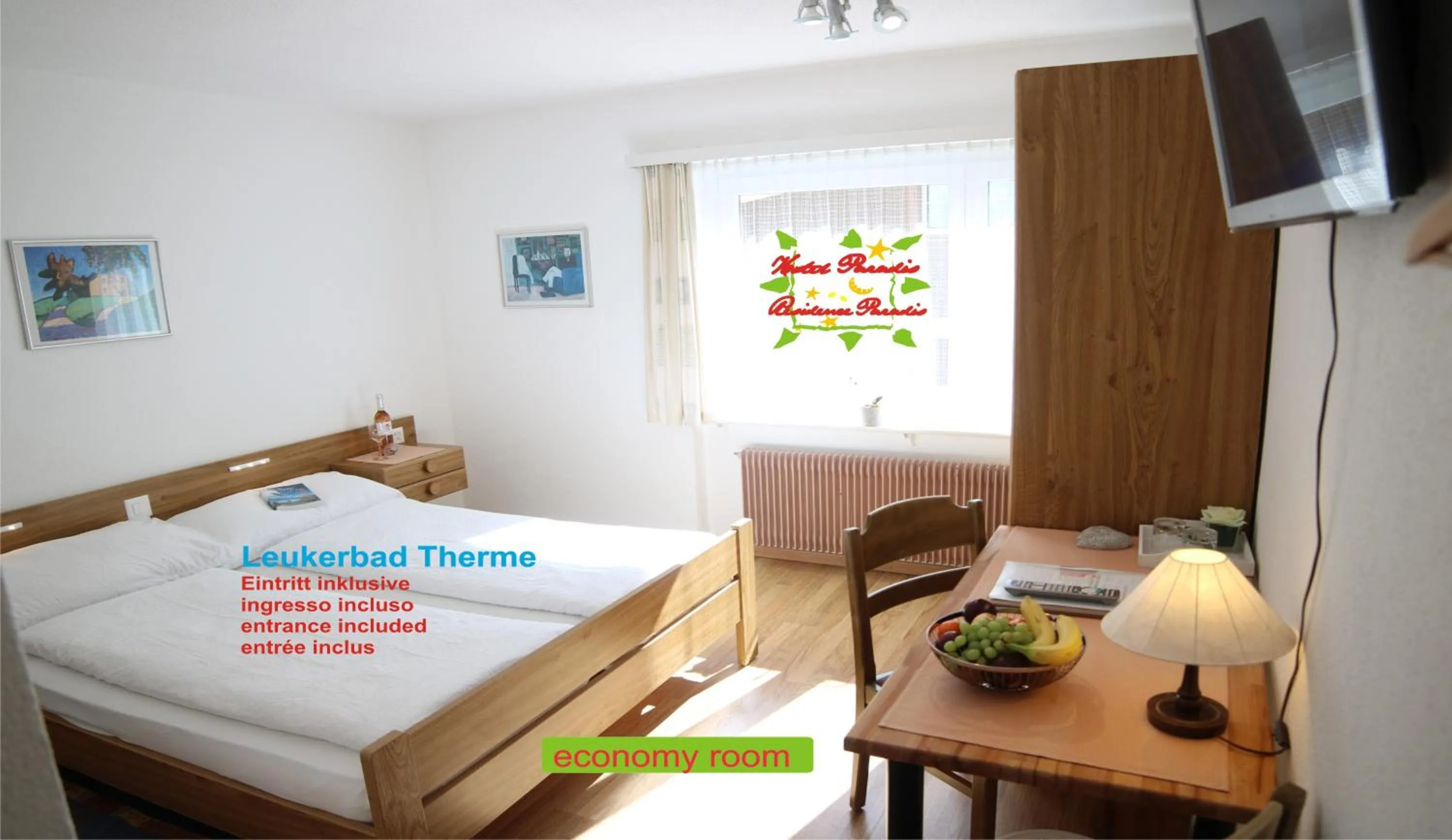 Bedroom, Bed in Hotel Paradis-Leukerbad-Therme