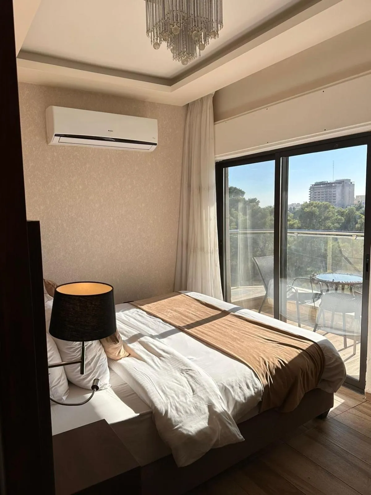 View (from property/room), Bed in AlQimah Hotel Apartments