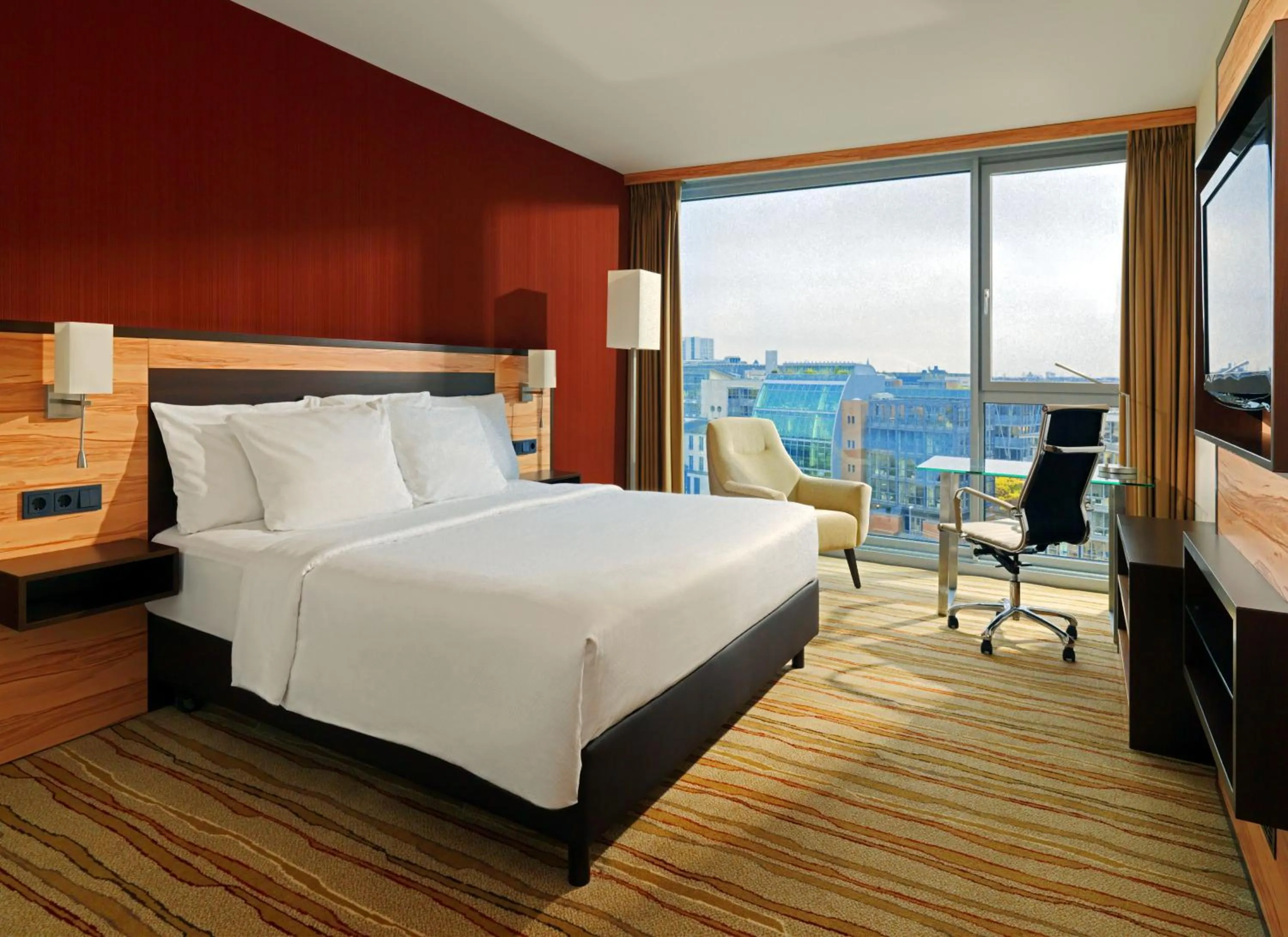Bed in Courtyard by Marriott Duesseldorf Hafen