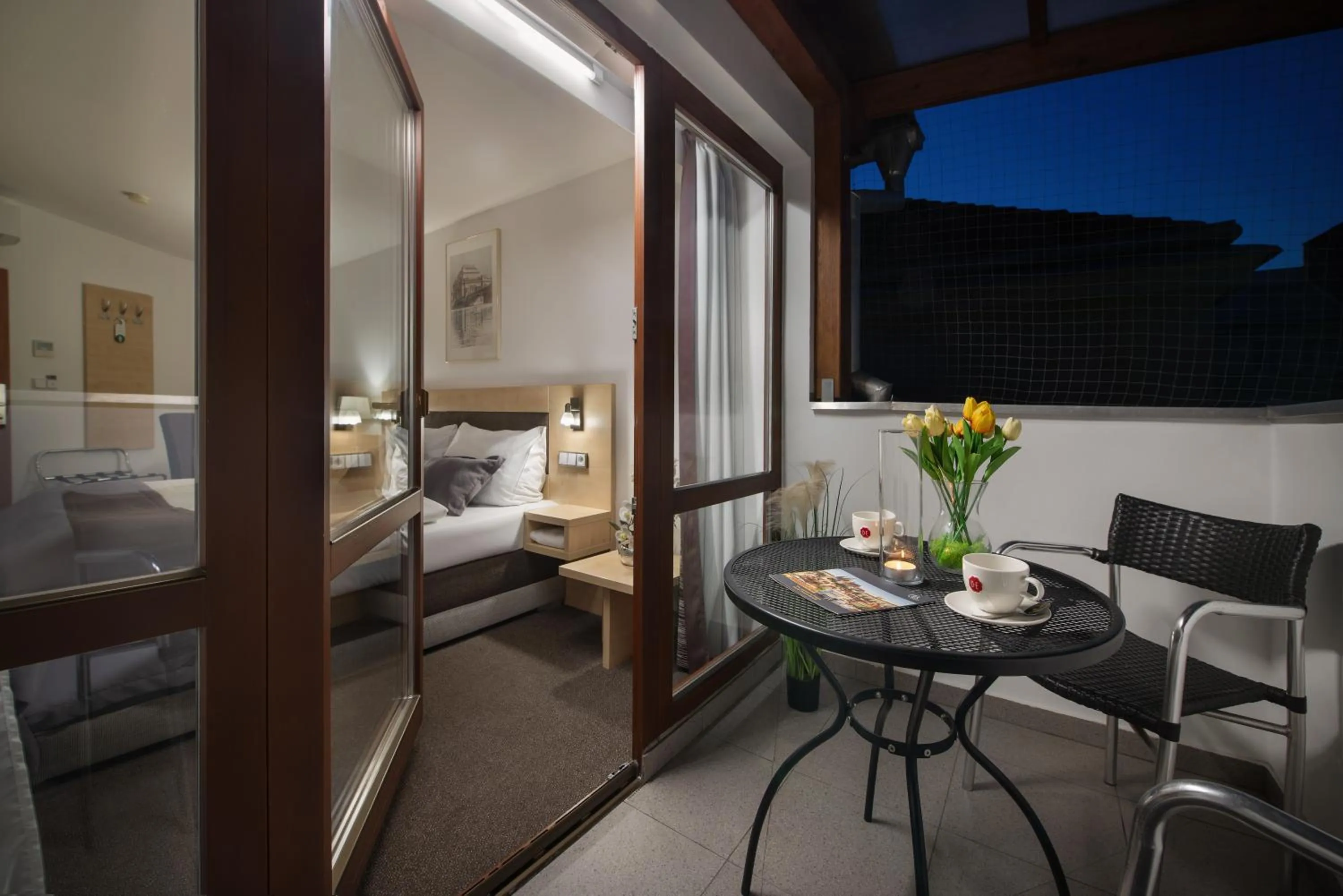 Balcony/Terrace, Bed in Prague Season Hotel