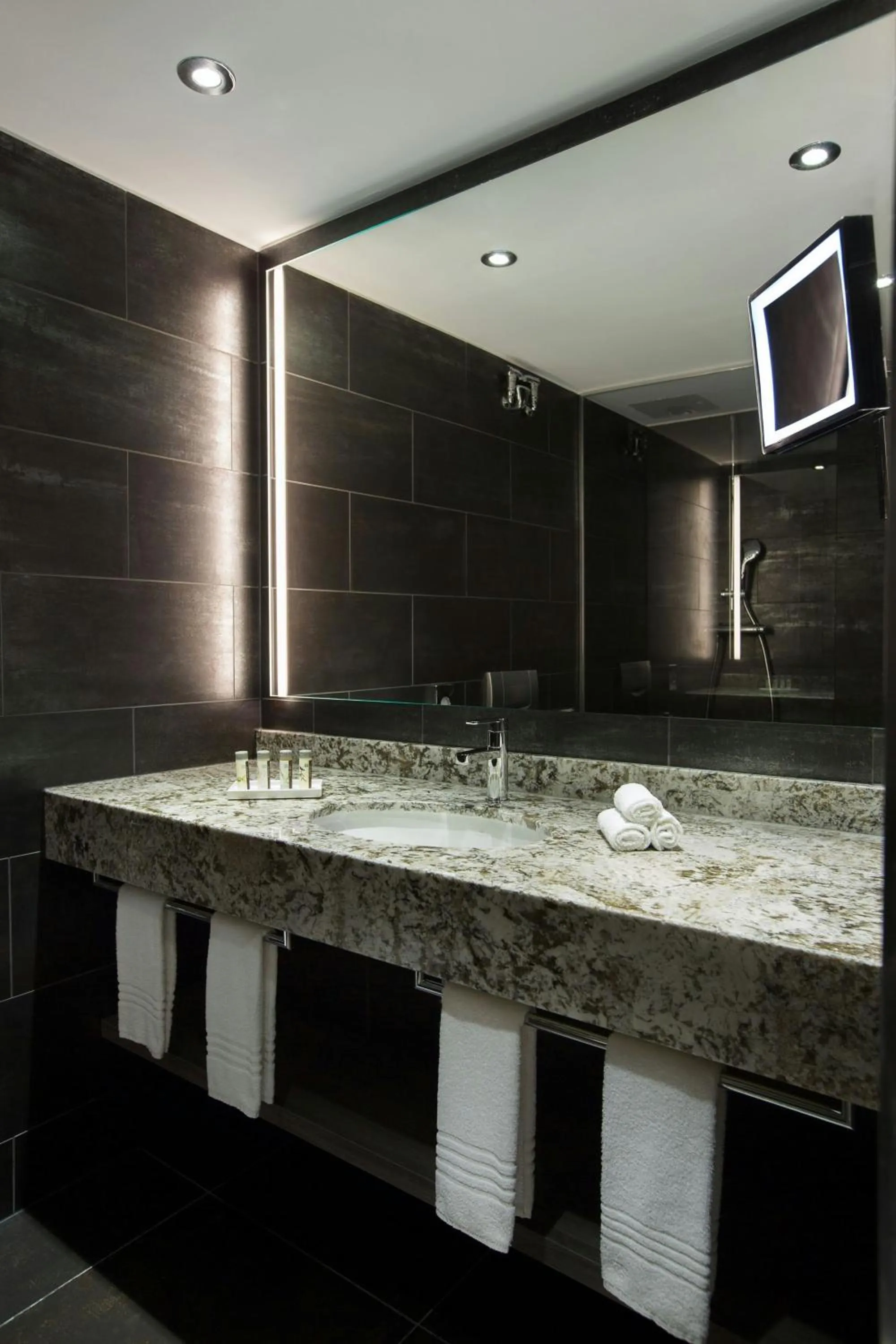 Bathroom in Renaissance Hamburg Hotel