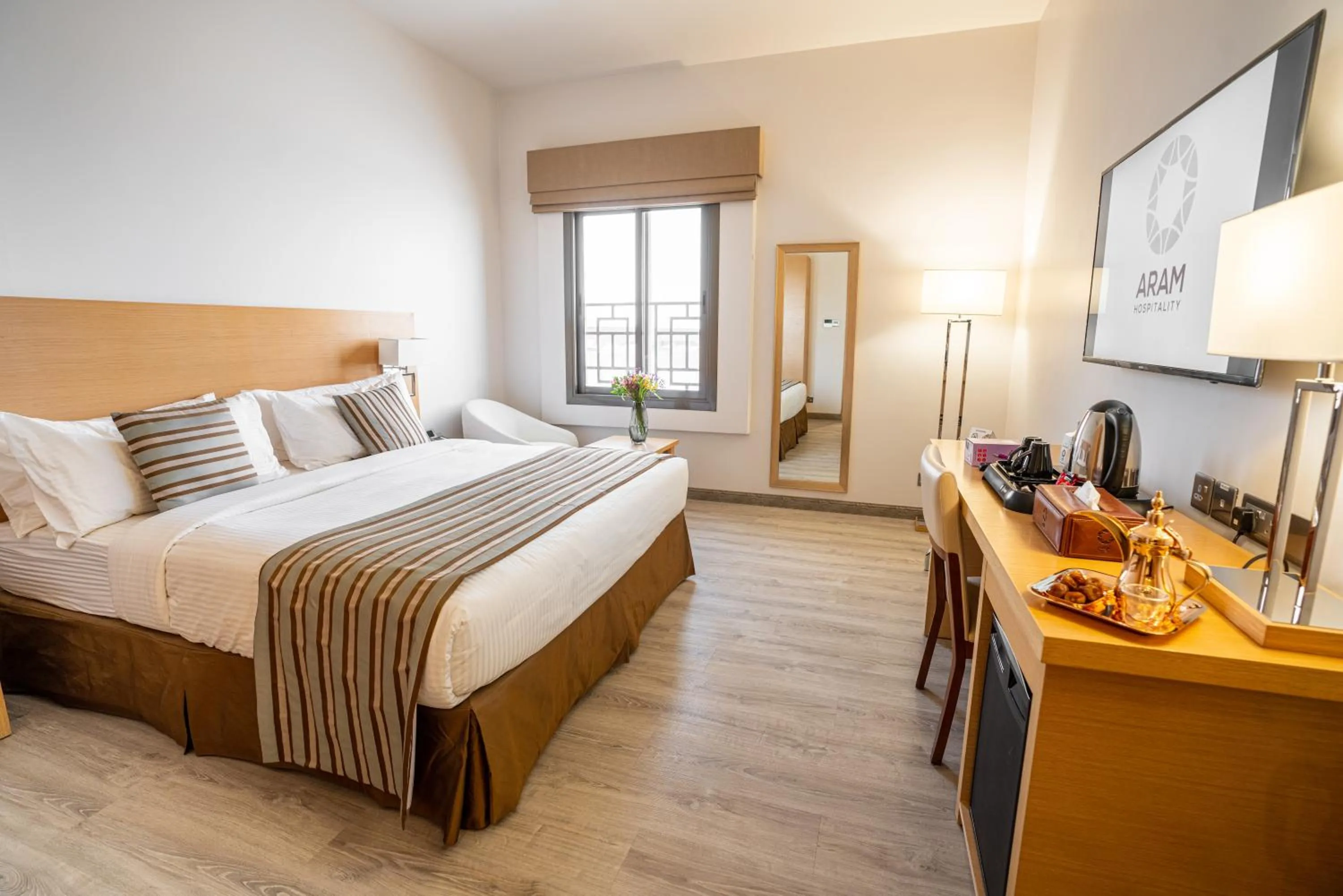 Bed in Aram Hotel - AlMeshael Exit 18 فندق آرام - حي المشاعل مخرج 18